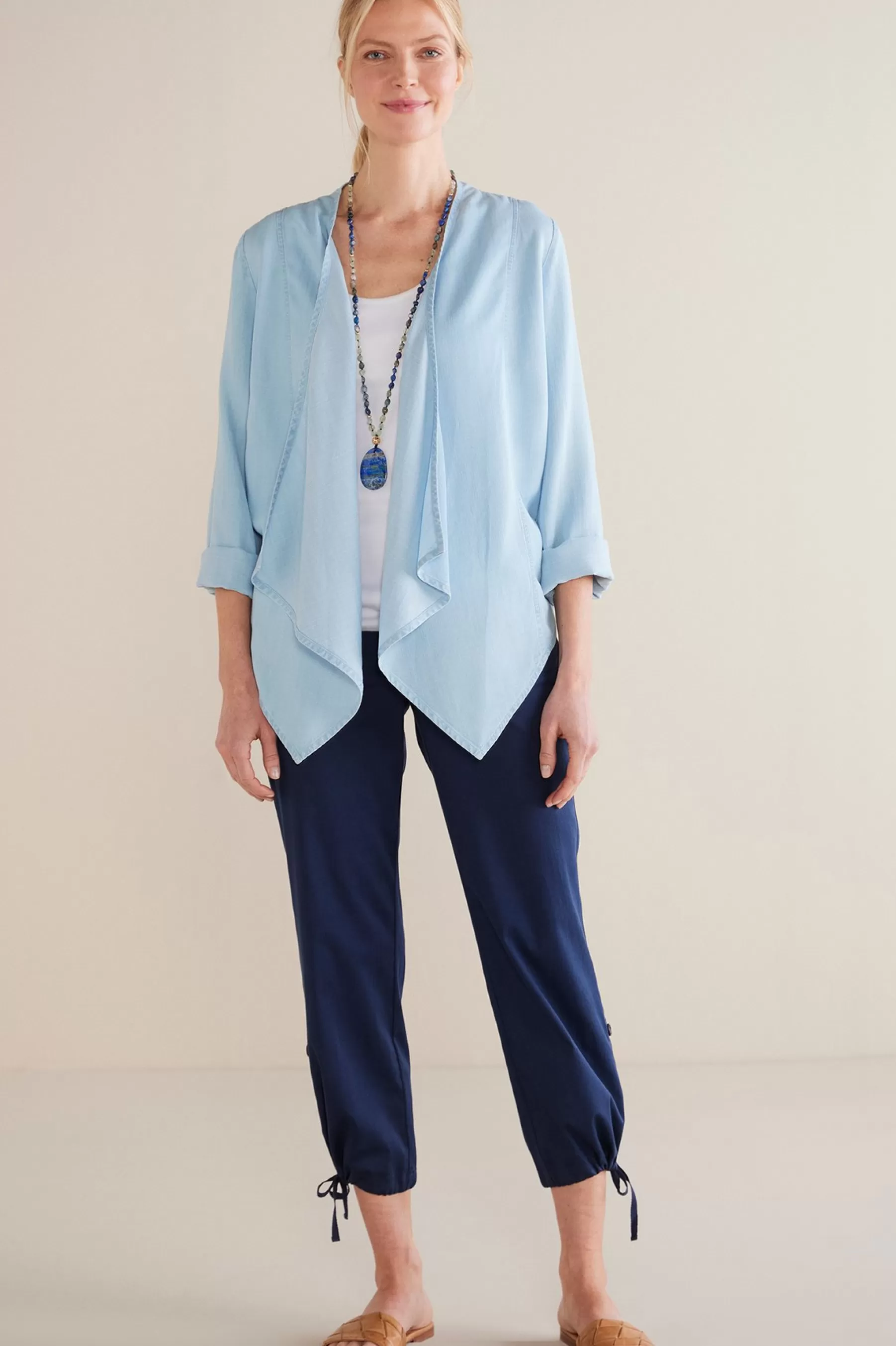 Jackets & Coats-Soft Surroundings Alicante TENCEL™ Topper Light Chambray