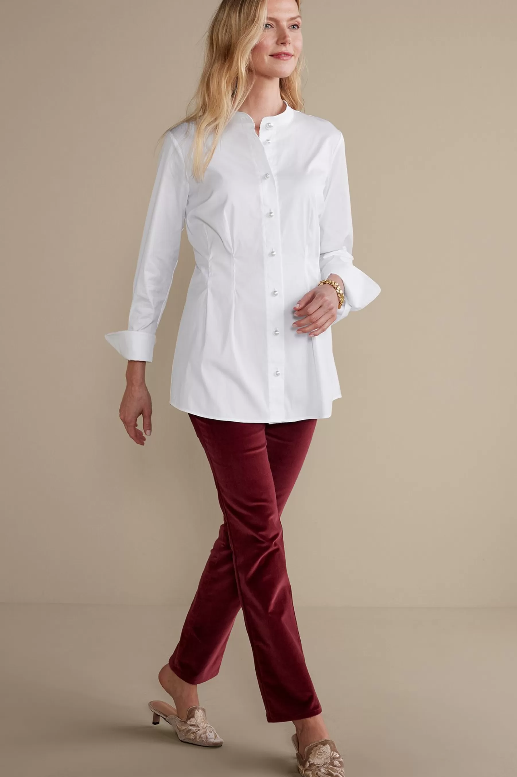 Feminine Flourish | long sleeve-Soft Surroundings Amia Shirt White