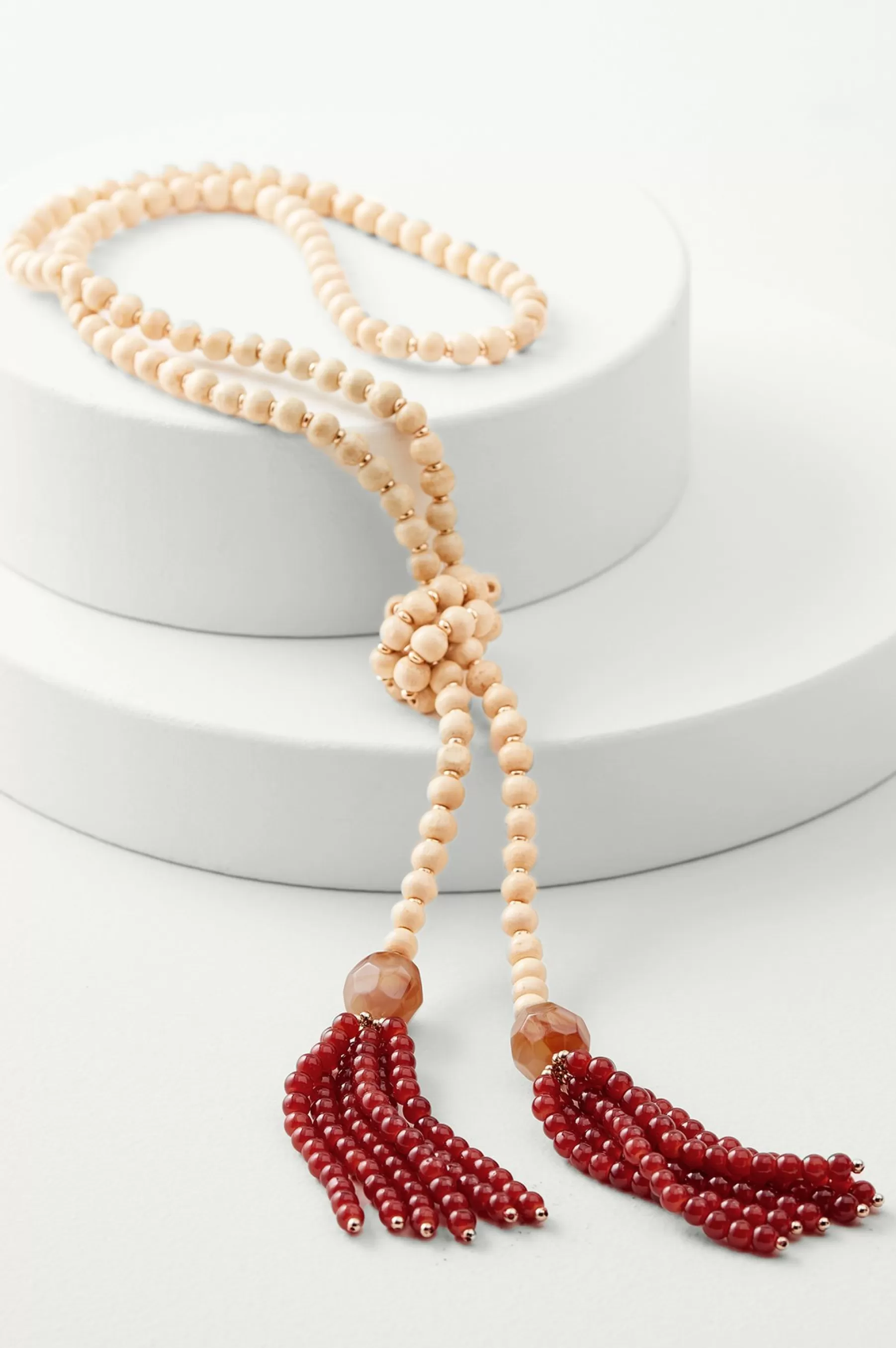 Necklaces | necklaces-Soft Surroundings Amina Tassel Lariat Necklace Red/Natural