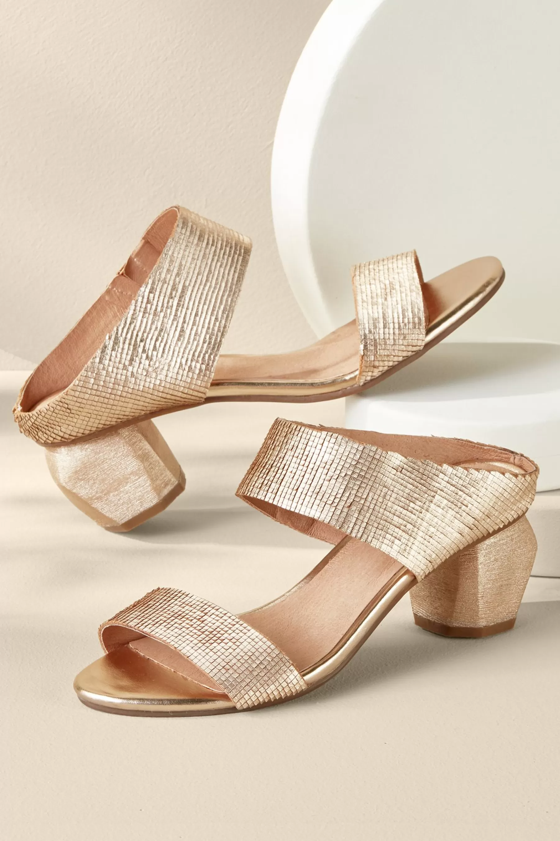 sandals | slides & mules-Soft Surroundings Antelope Amelia Textured Sandal Gold