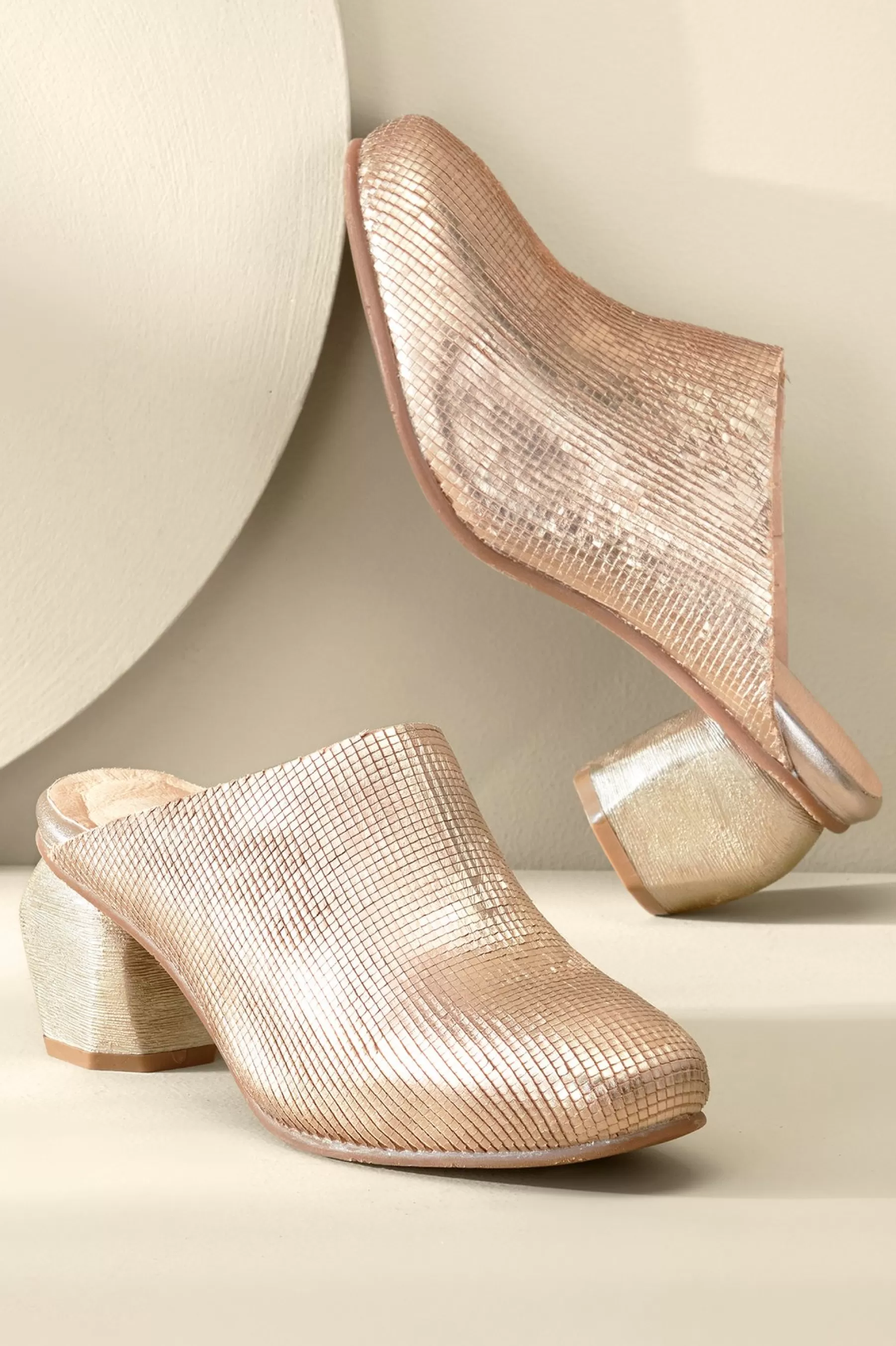 slides & mules | clogs-Soft Surroundings Antelope Peni Clog Gold