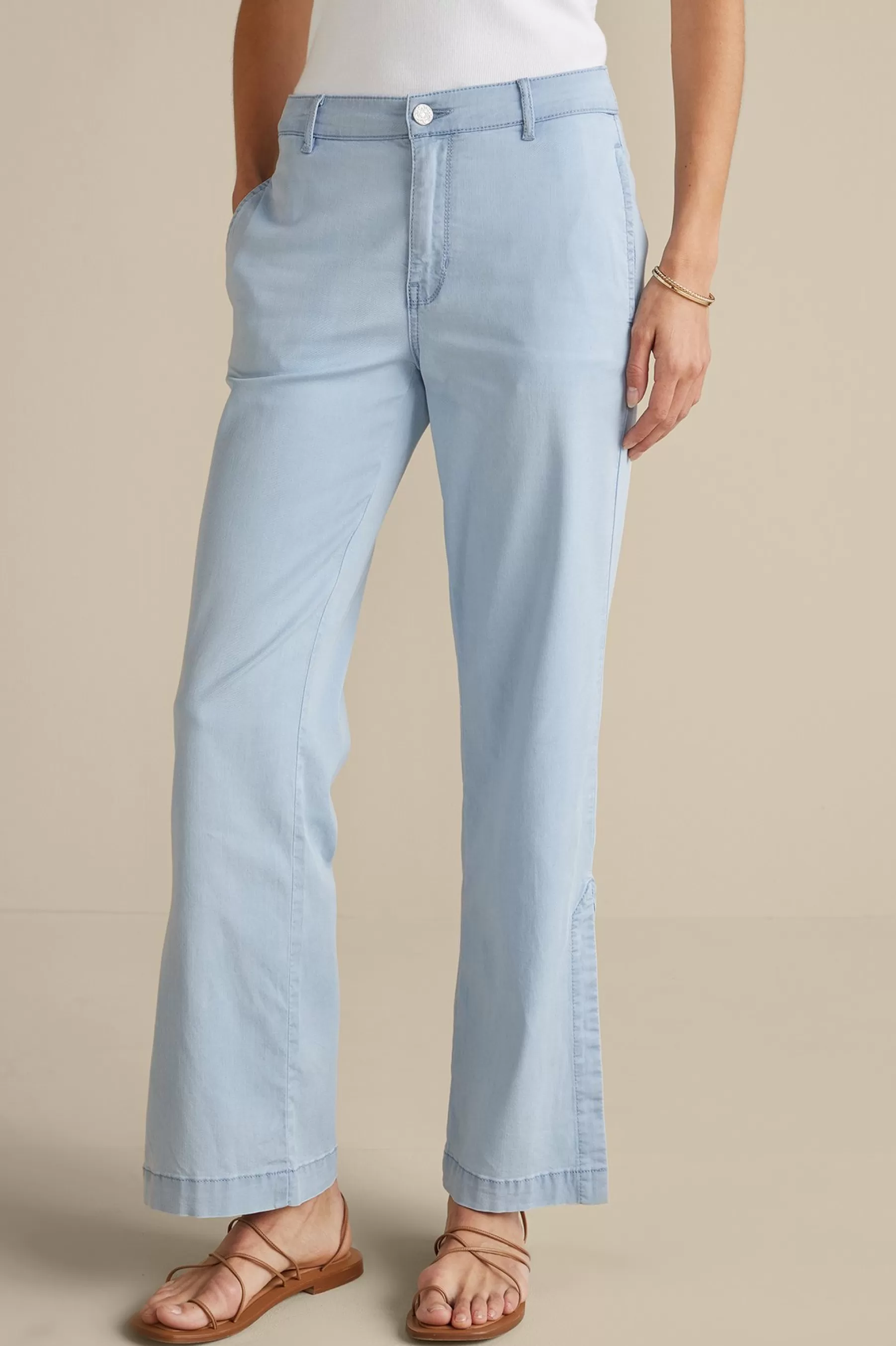 Vacation Shop | Wear Now Styles-Soft Surroundings Arcadia Wide Leg Pants Light Chambray