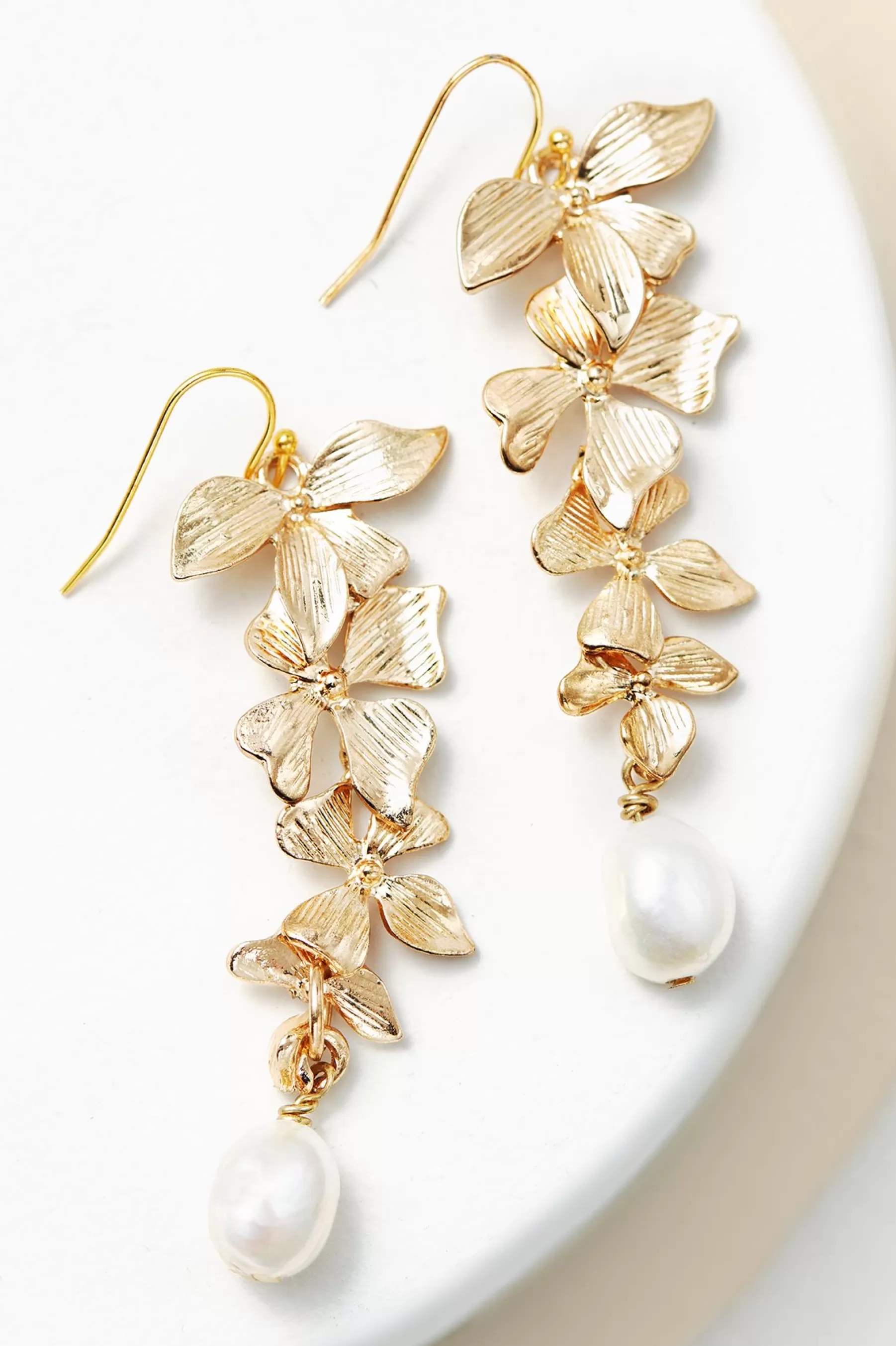 Earrings | earrings-Soft Surroundings Aurora Floral Cascade Earring Gold