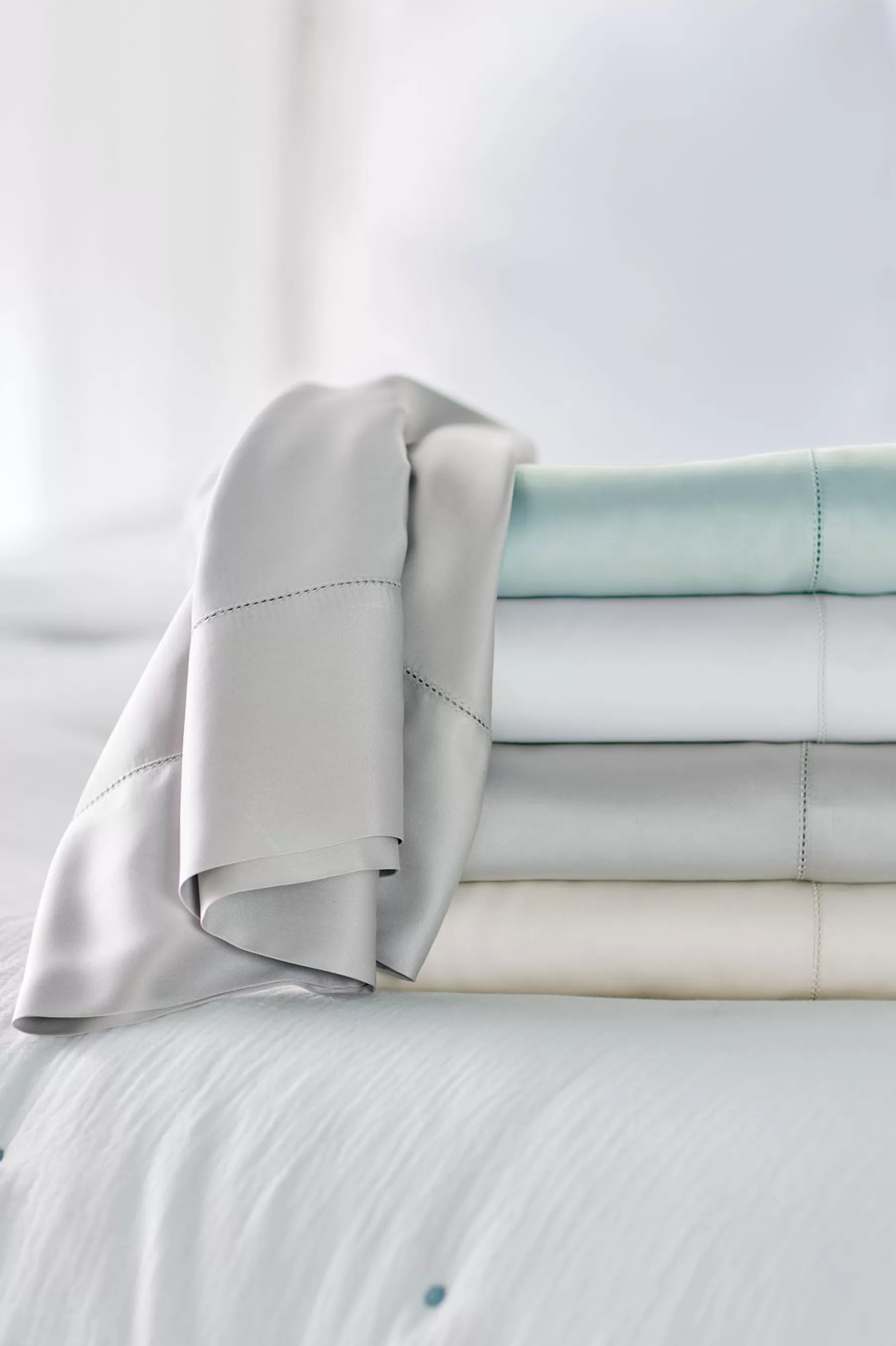 Bedding Essentials-Soft Surroundings Blissful Bamboo Sheet Set Cloud Grey