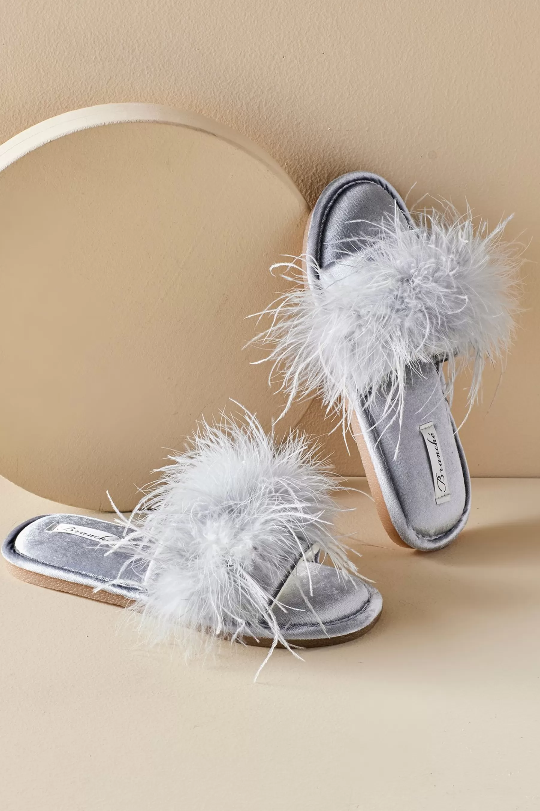 socks & slippers-Soft Surroundings Branche Kiki Feather Slipper Silver