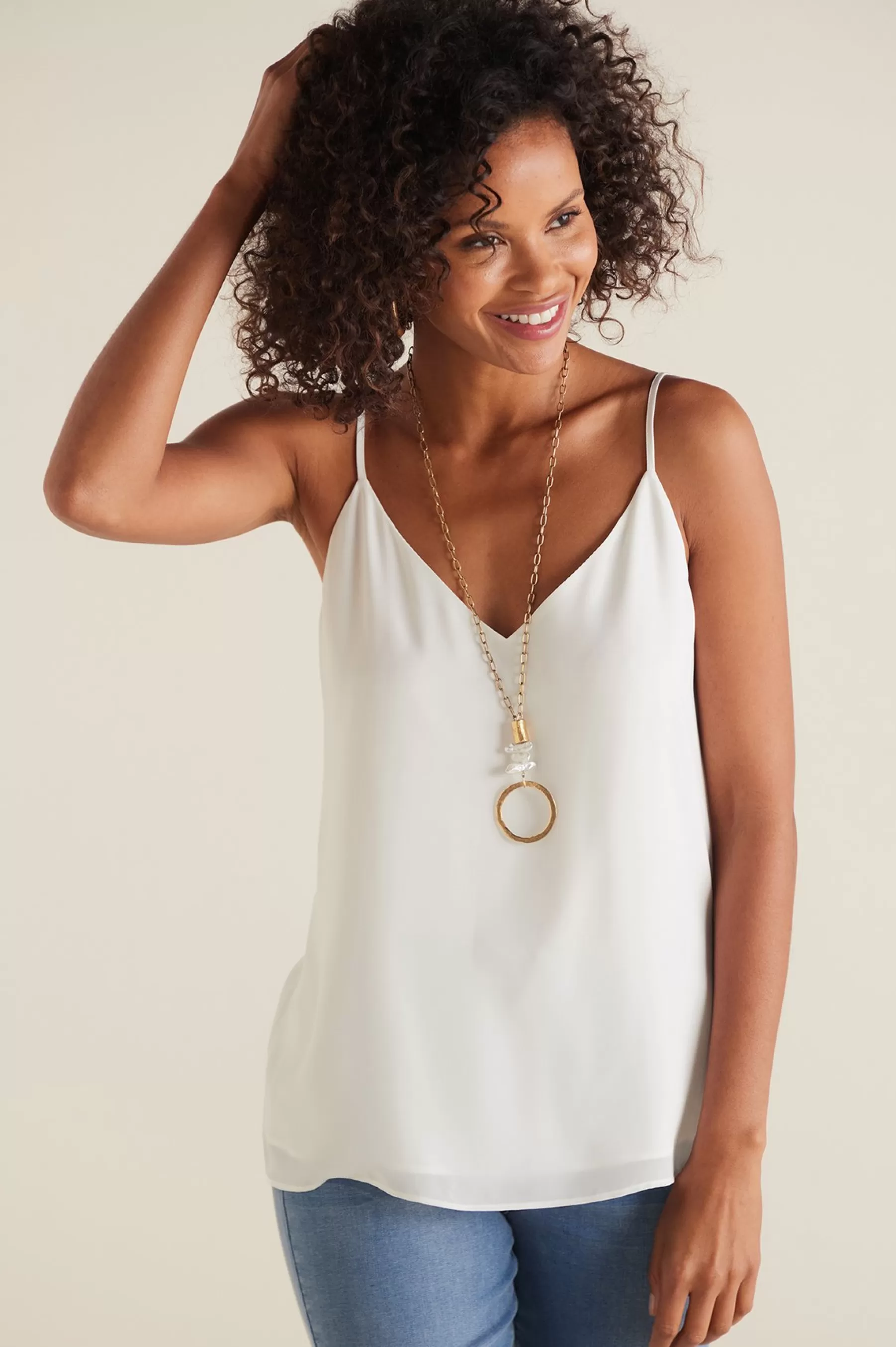 Everyday Styles | sleeveless-Soft Surroundings Callie Cami White