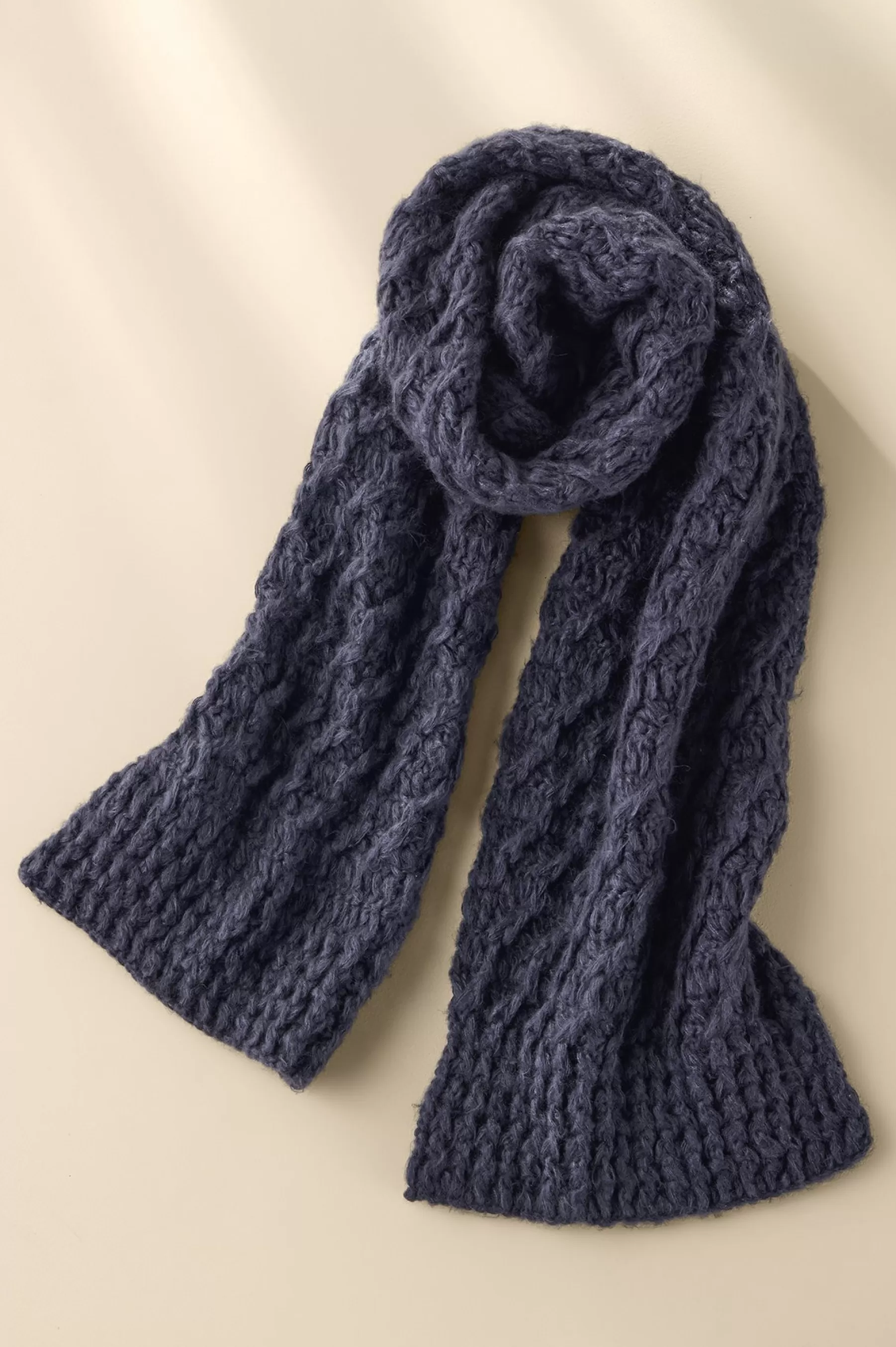 Scarves & Wraps-Soft Surroundings Carmela Crochet Scarf Navy