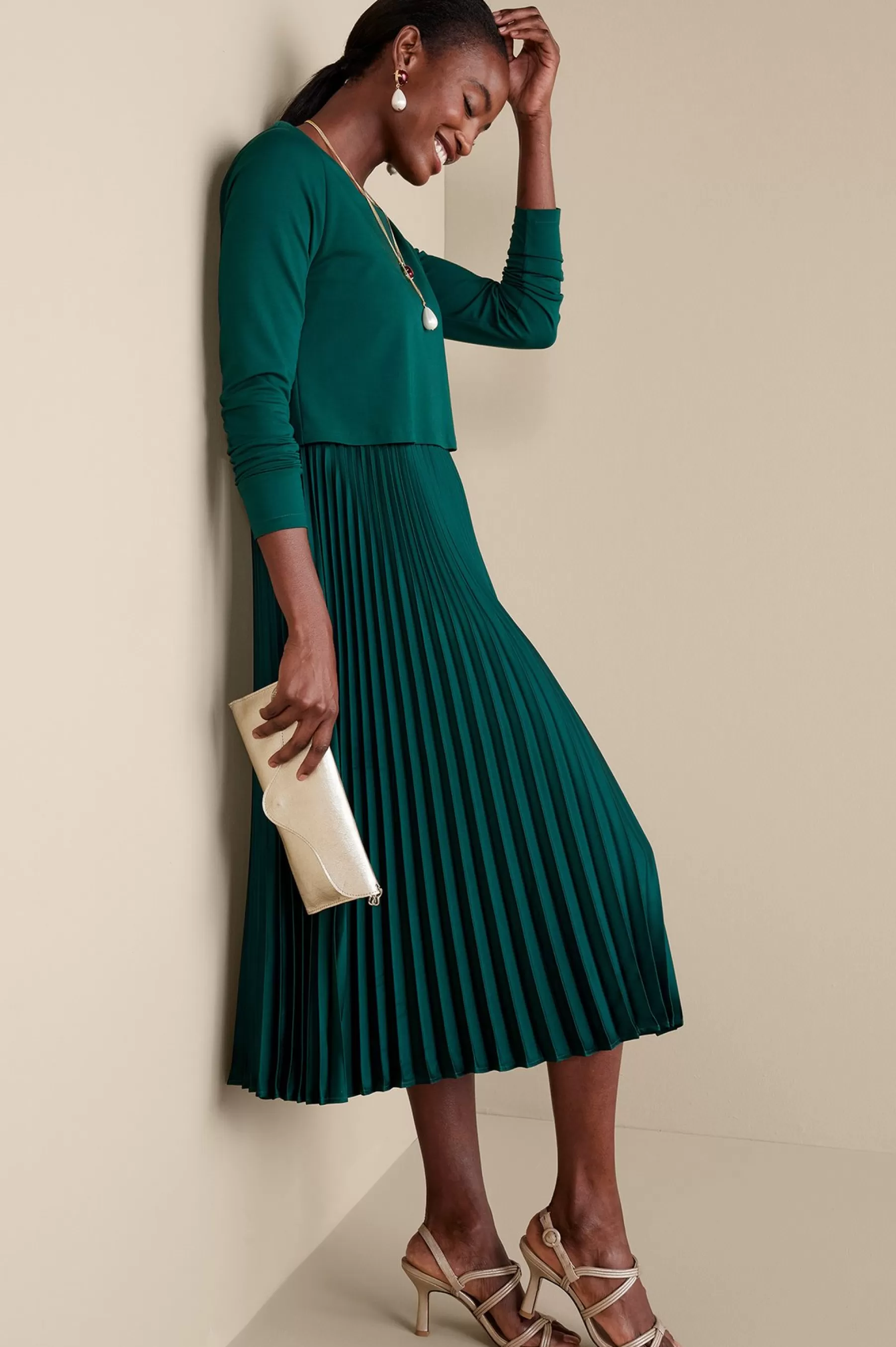 forever favorites | work to play-Soft Surroundings Cassandra Dress Jewel Green