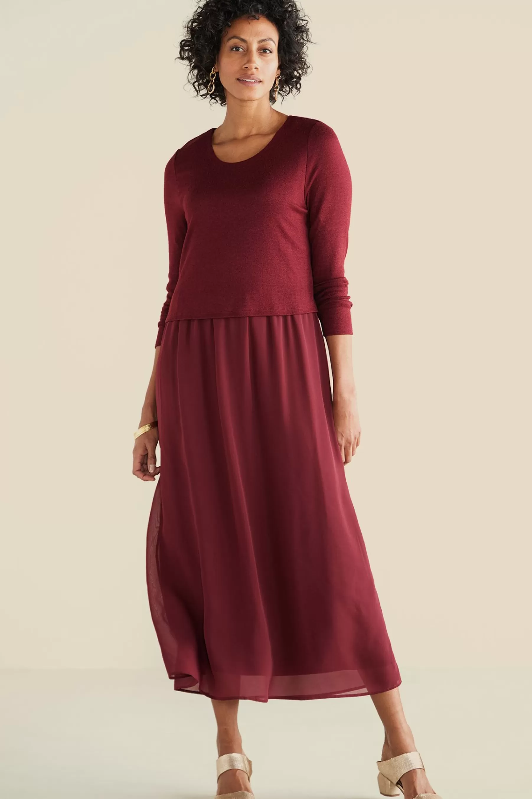 solids | maxi-Soft Surroundings Cassie Dress Cabernet