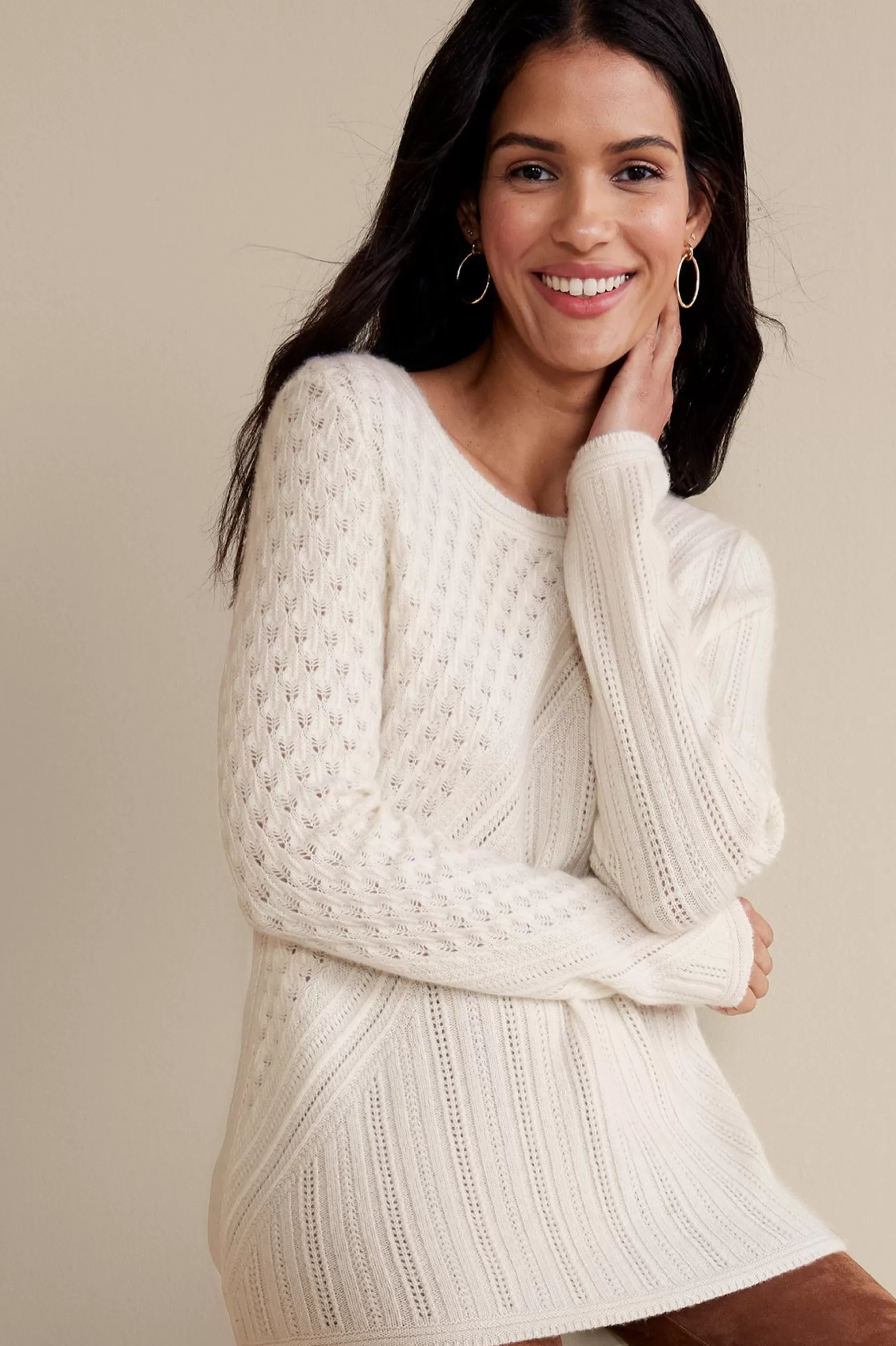 Sweaters & Cardigans | long sleeve-Soft Surroundings Charlette Cashmere Sweater Cerulean