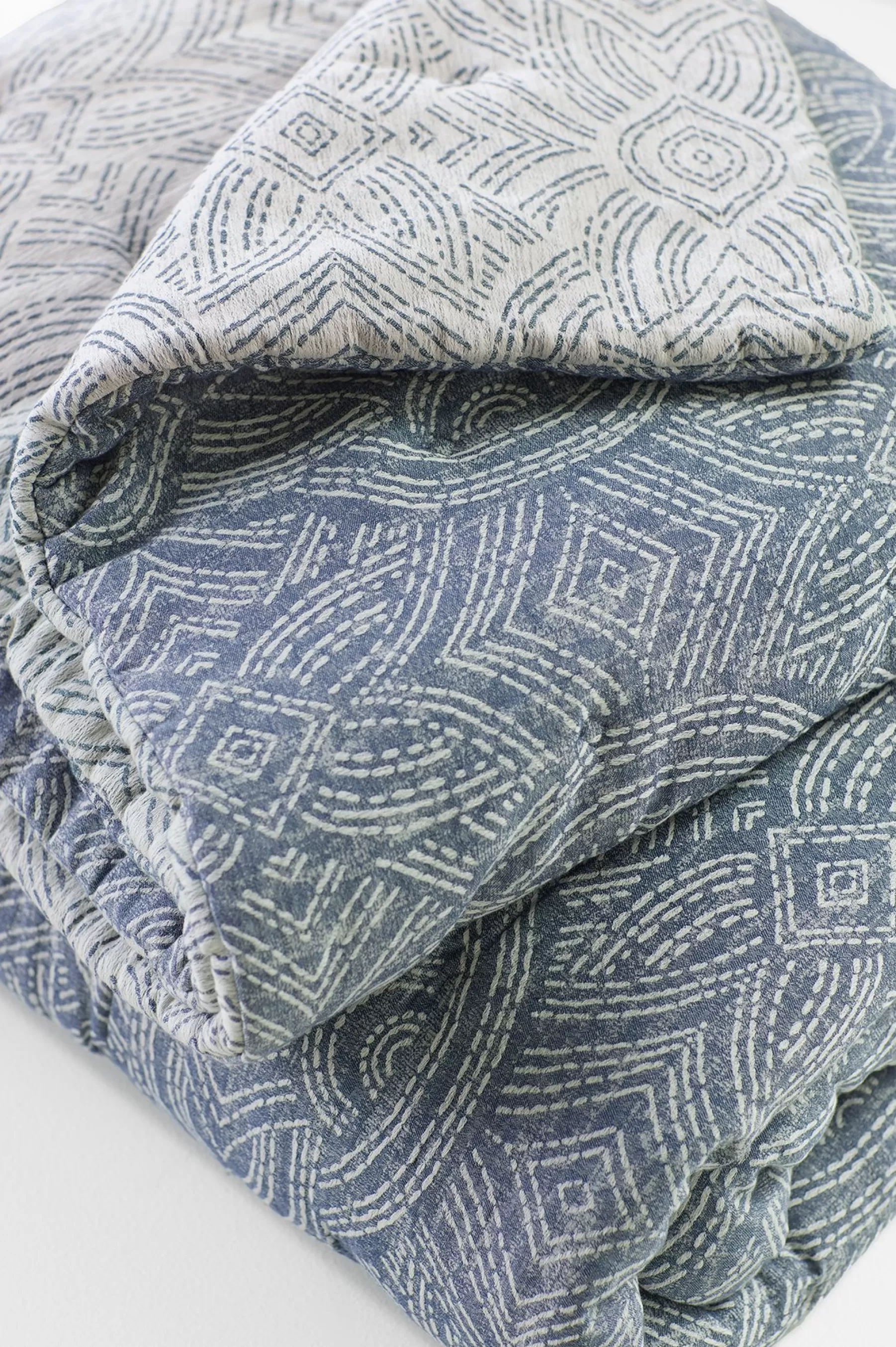 comforters | quilts, coverlets & duvet covers-Soft Surroundings Cordova Reversible Jacquard Comforter Faded Blue