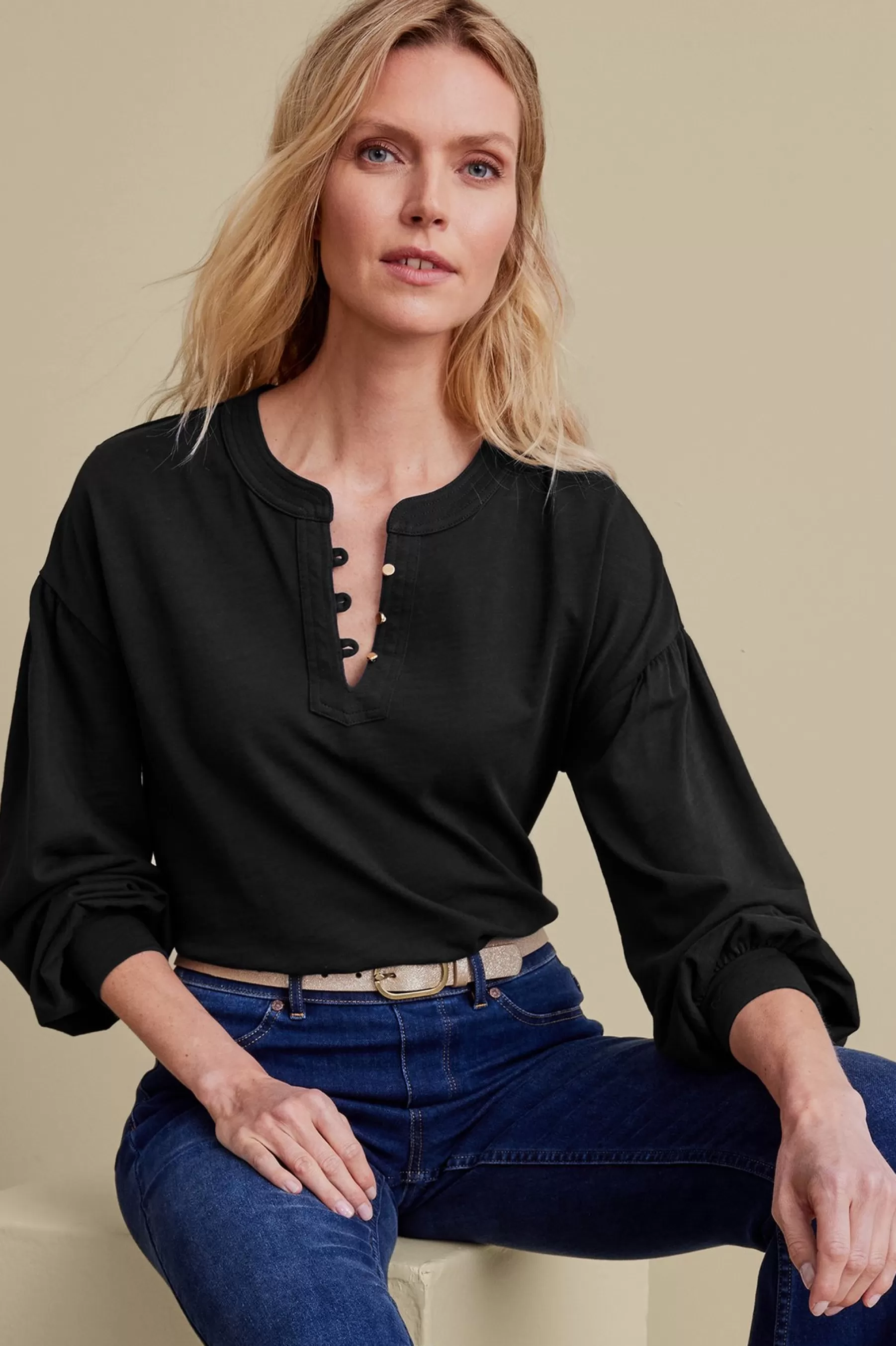 long sleeve | pullovers-Soft Surroundings Deandra Top Black