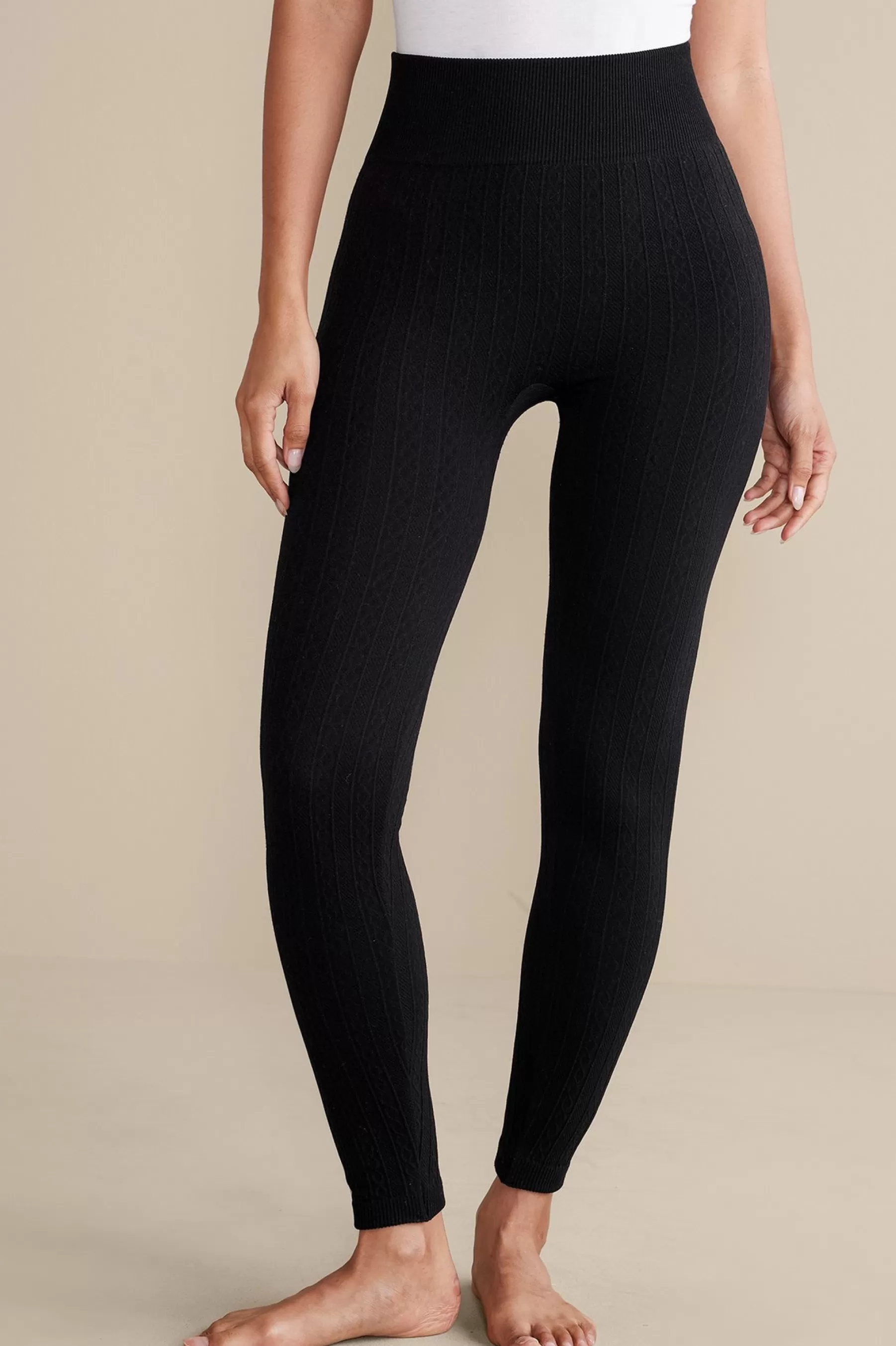 Leggings | full length-Soft Surroundings Fleece Lined Leggings Light Charcoal