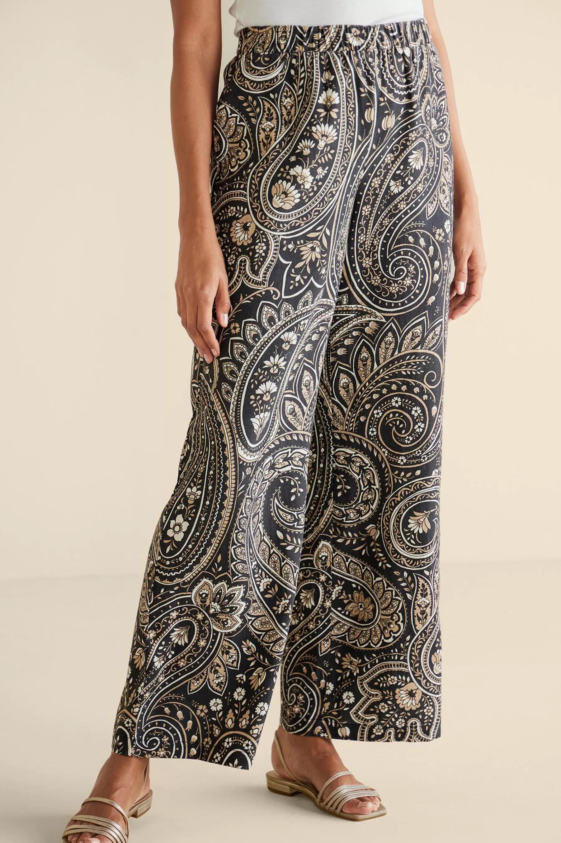 Vacation Shop | full length-Soft Surroundings Fleur Pants Global Paisley