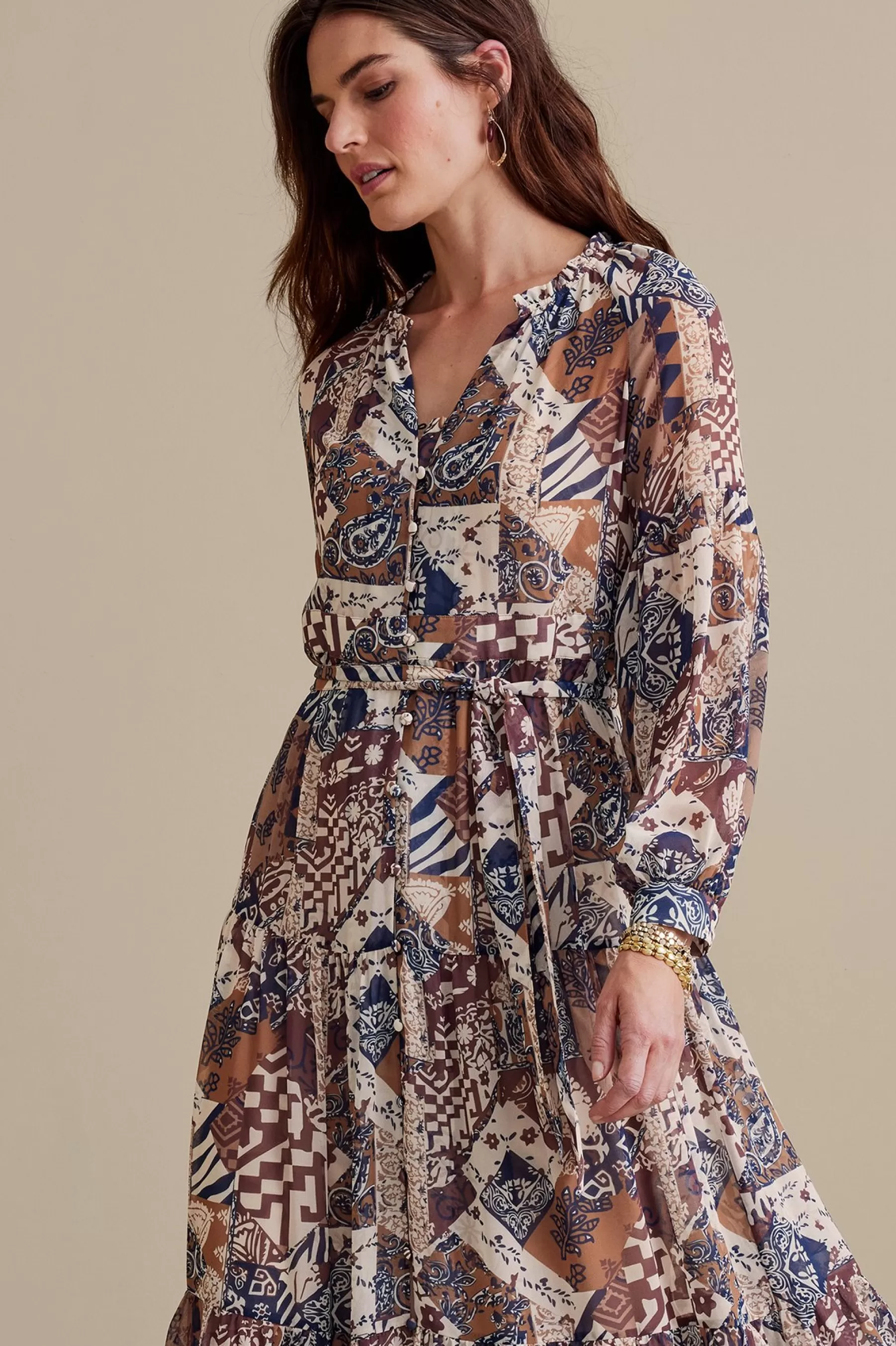 Feminine Flourish | between season-Soft Surroundings Hailey Dress Multi Patchwork