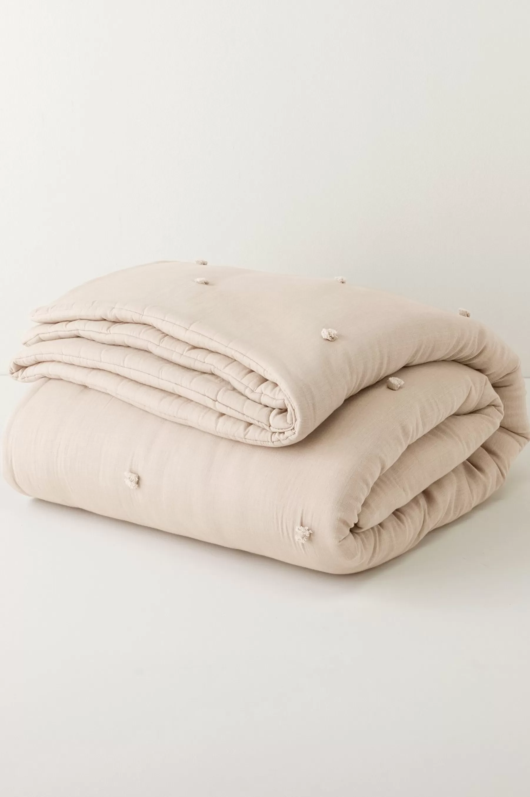 comforters-Soft Surroundings Harlow Tufted Comforter Beige