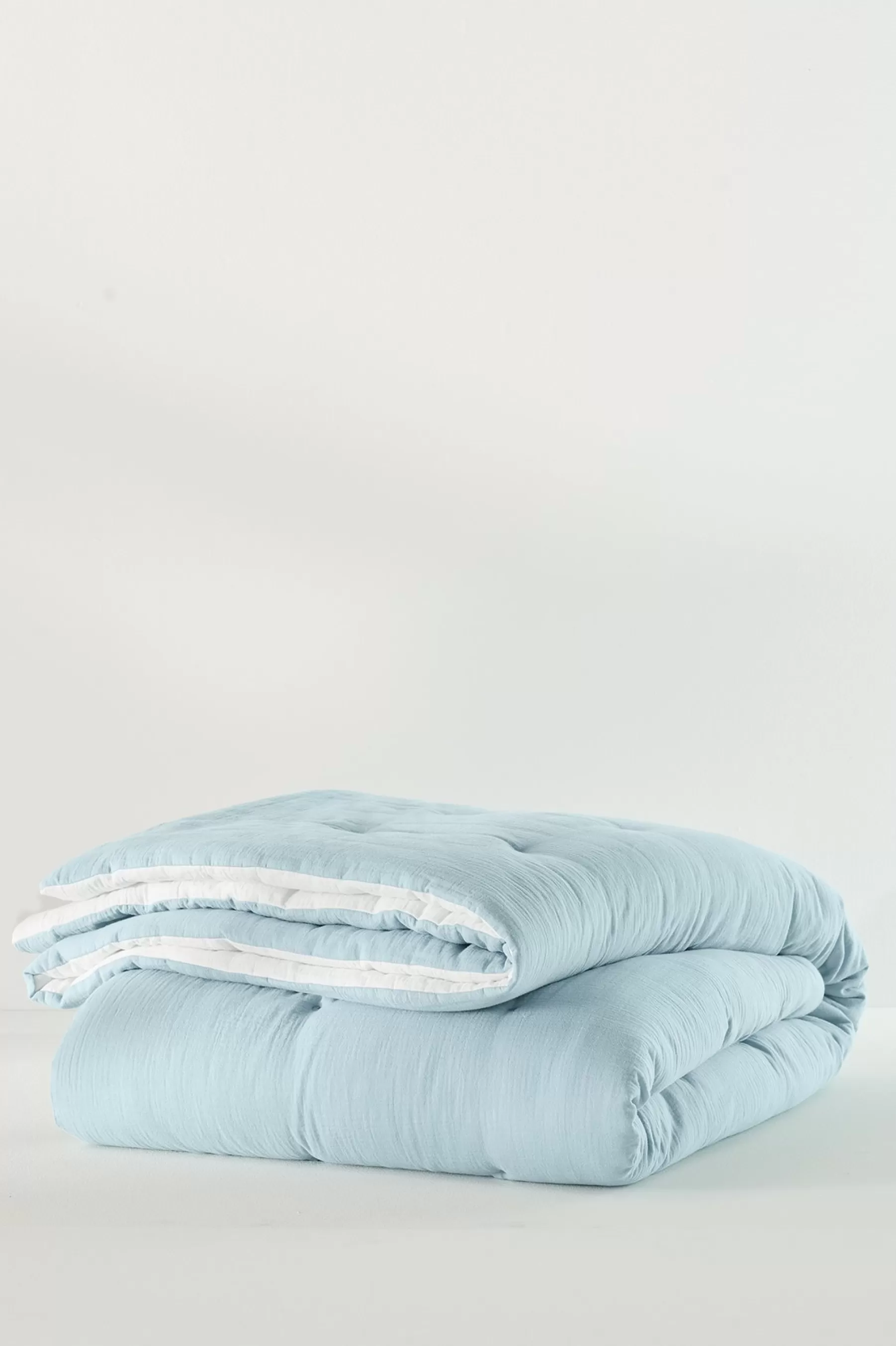 comforters-Soft Surroundings Ivy May Reversible Gauze Comforter Indigo & White