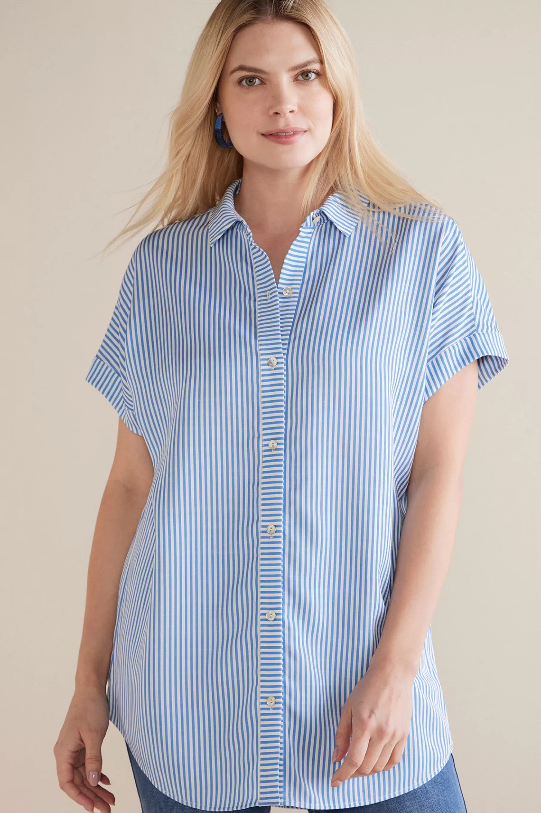 Everyday Styles | Vacation Shop-Soft Surroundings Je Veux TENCEL™ Shirt Light Chambray