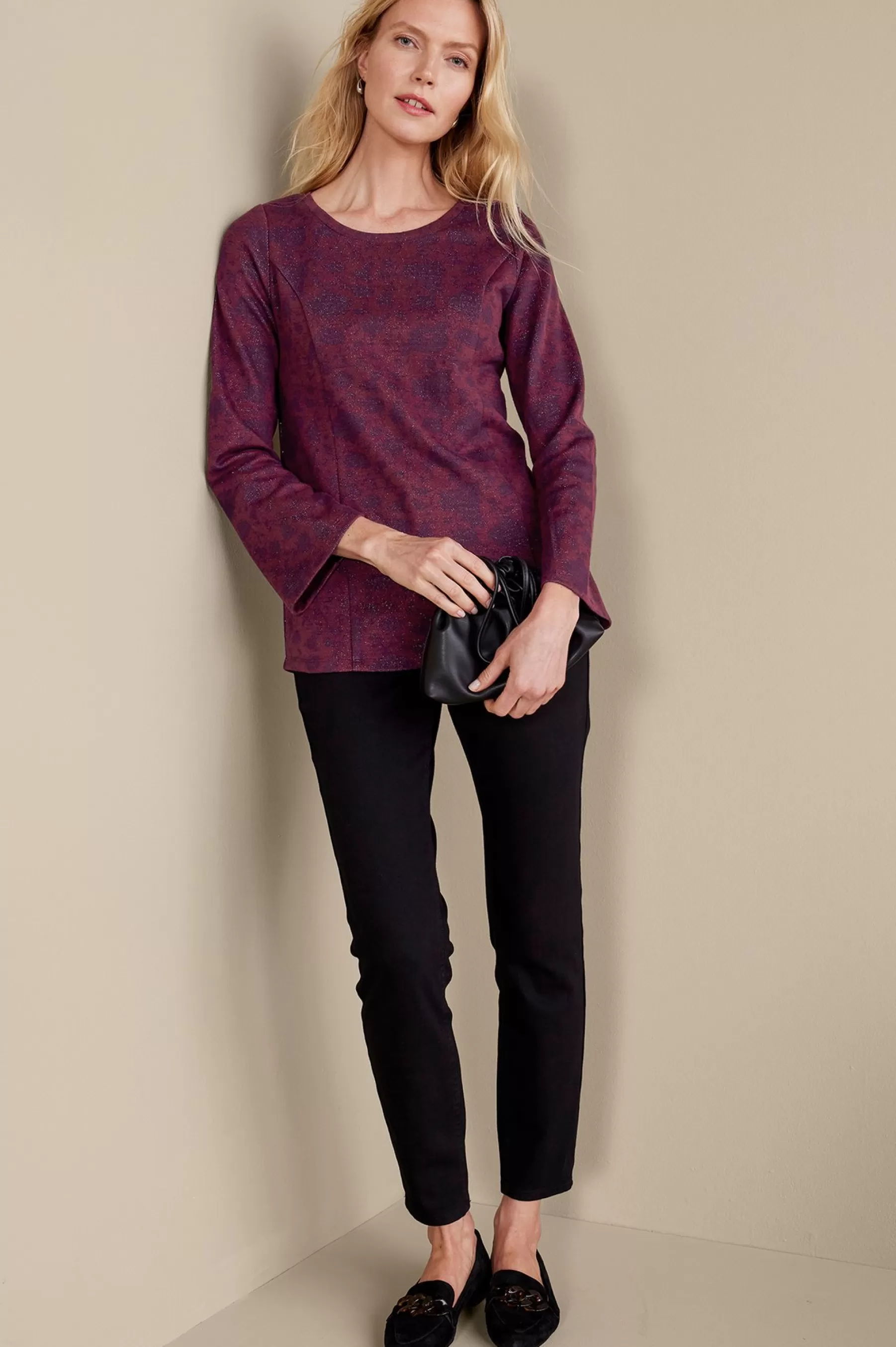 Feminine Flourish | long sleeve-Soft Surroundings Jeri Jacquard Top Multi Floral