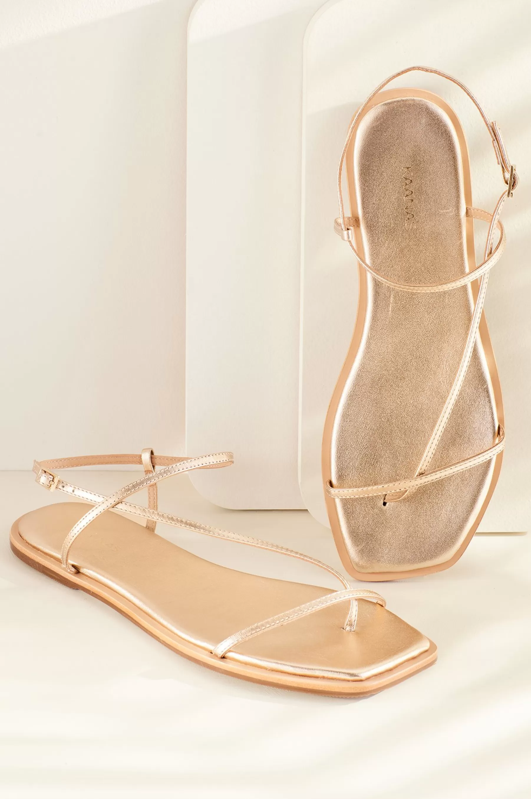 sandals | flats-Soft Surroundings KAANAS Alayta Strappy Sandal Gold