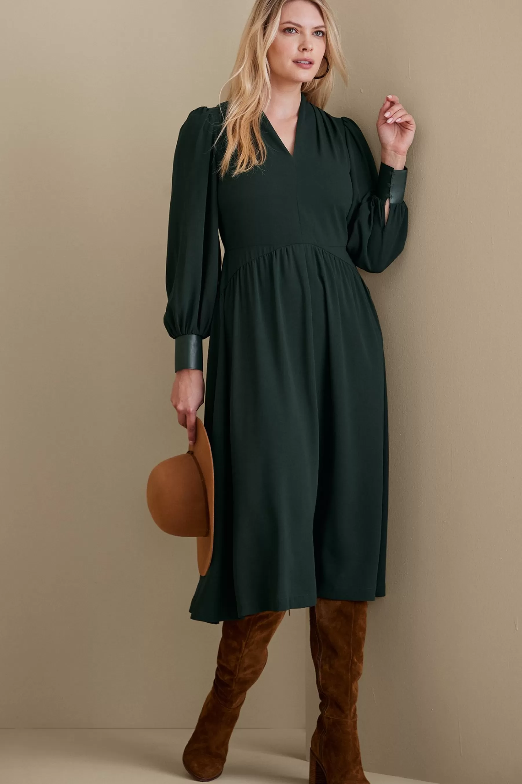 forever favorites | work to play-Soft Surroundings Katrina Dress Jewel Green