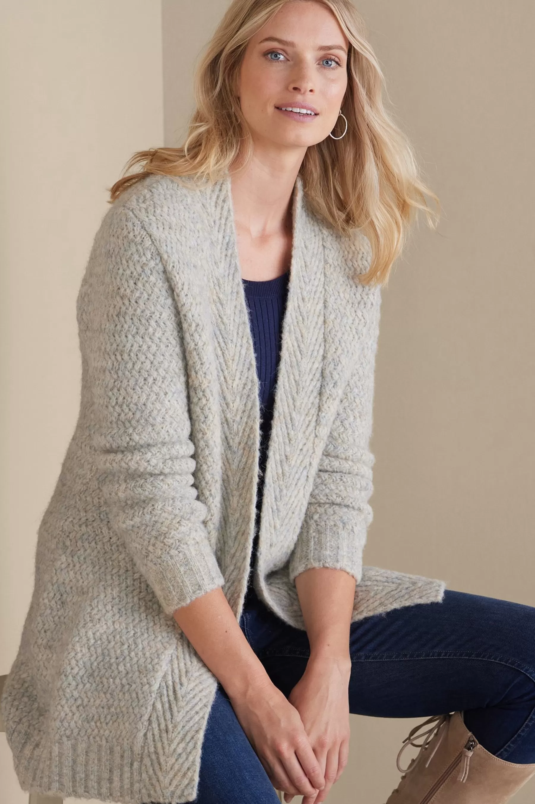 Sweaters & Cardigans-Soft Surroundings Kenley Cardigan Gray