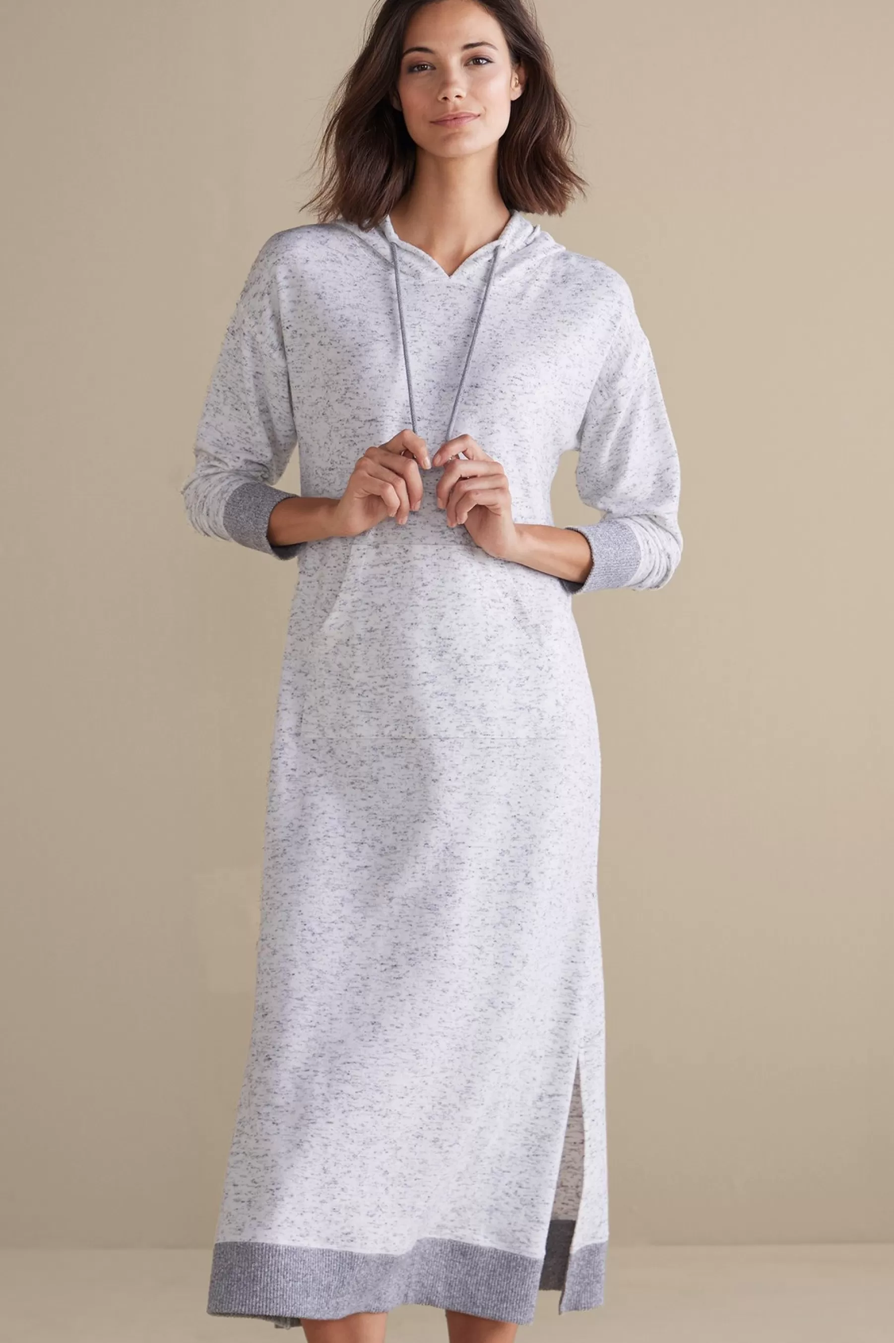 Sleepwear & Lounge-Soft Surroundings Lazy Day Lounge Dress White/Grey