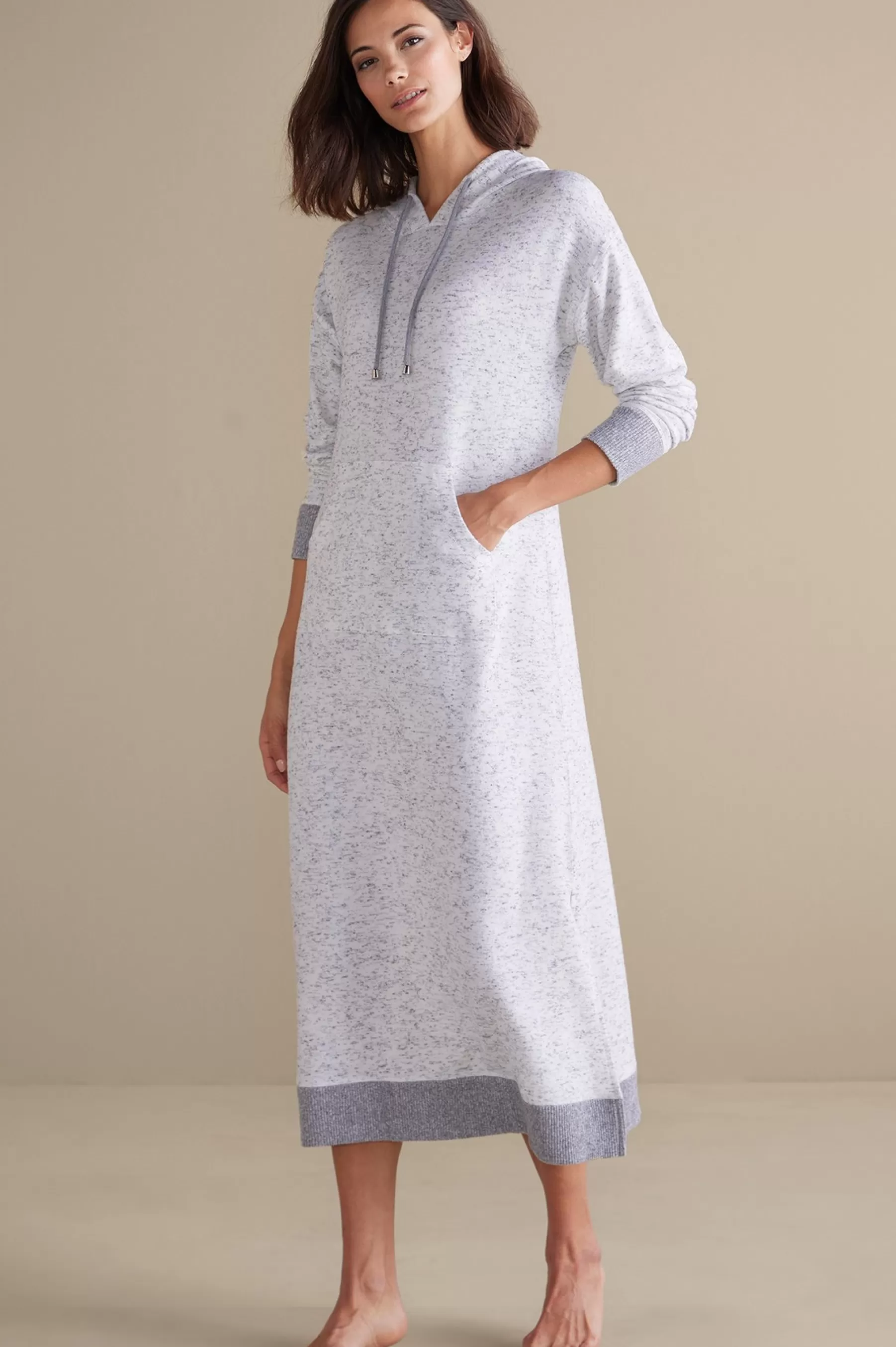 Sleepwear & Lounge-Soft Surroundings Lazy Day Lounge Dress White/Grey