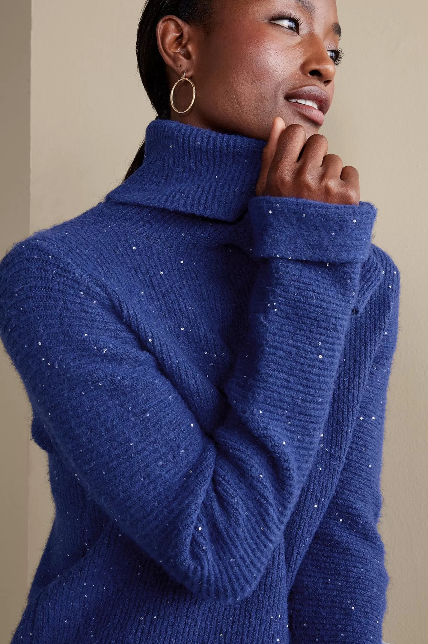 Into The Blues | Sweaters & Cardigans-Soft Surroundings Linley Sequin Sweater Sapphire