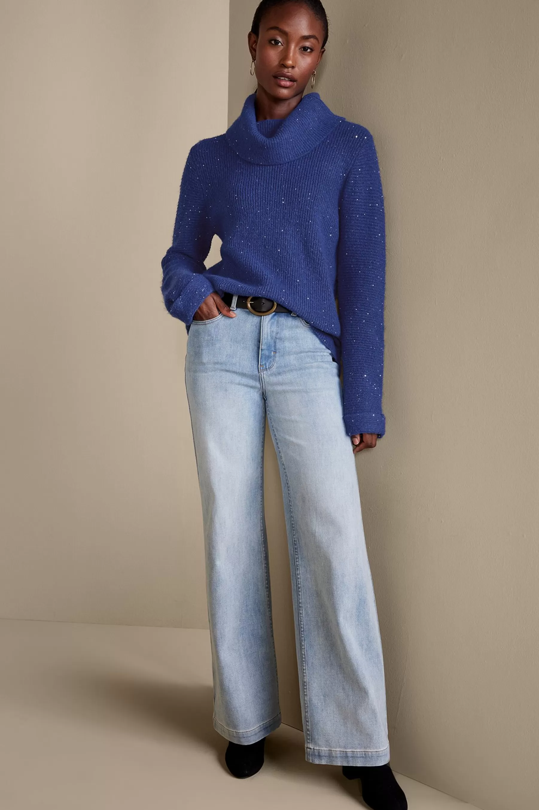 Into The Blues | Sweaters & Cardigans-Soft Surroundings Linley Sequin Sweater Sapphire