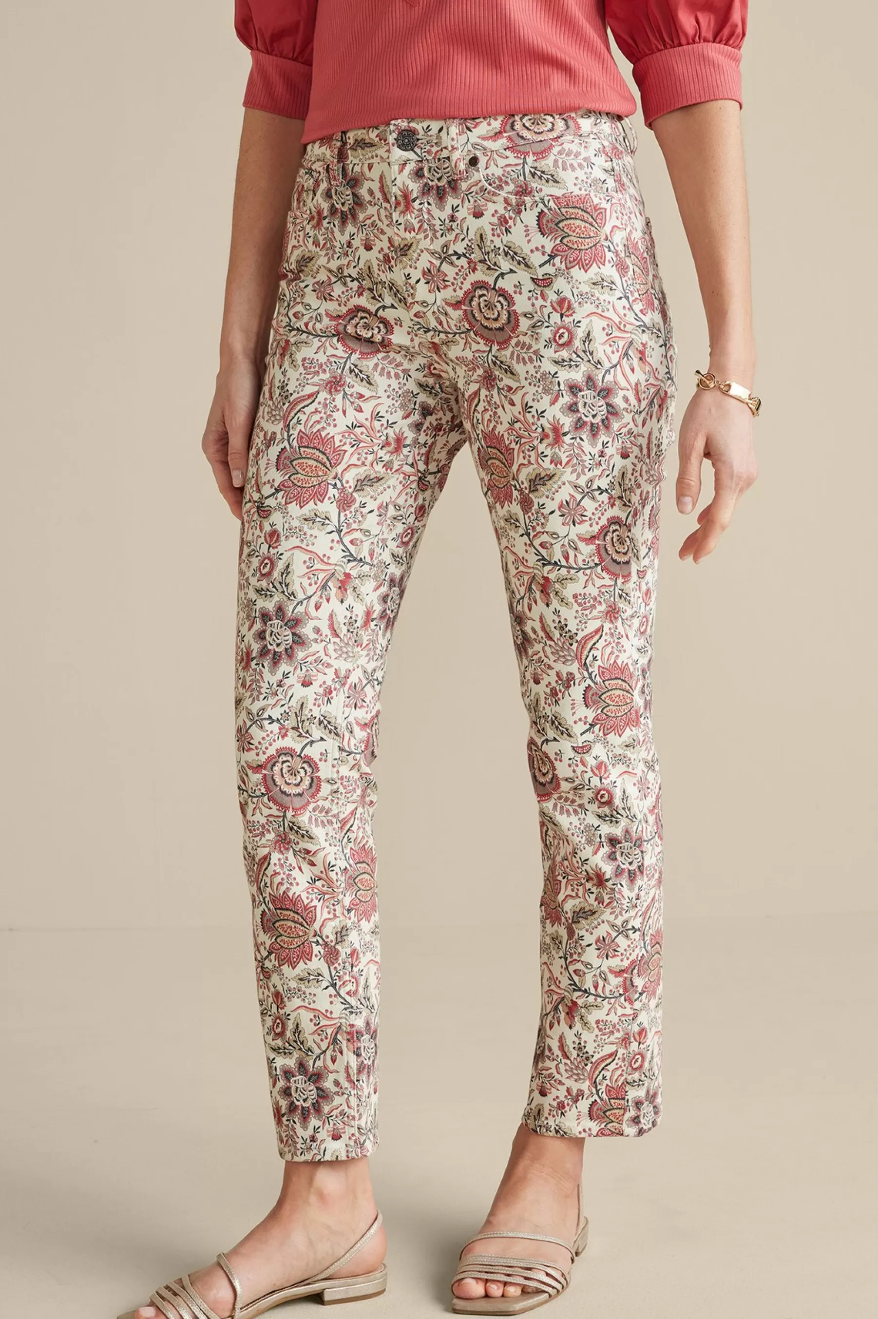 Feminine Flourish | Vacation Shop-Soft Surroundings Manisha Straight Leg Jeans Desert Jacobean