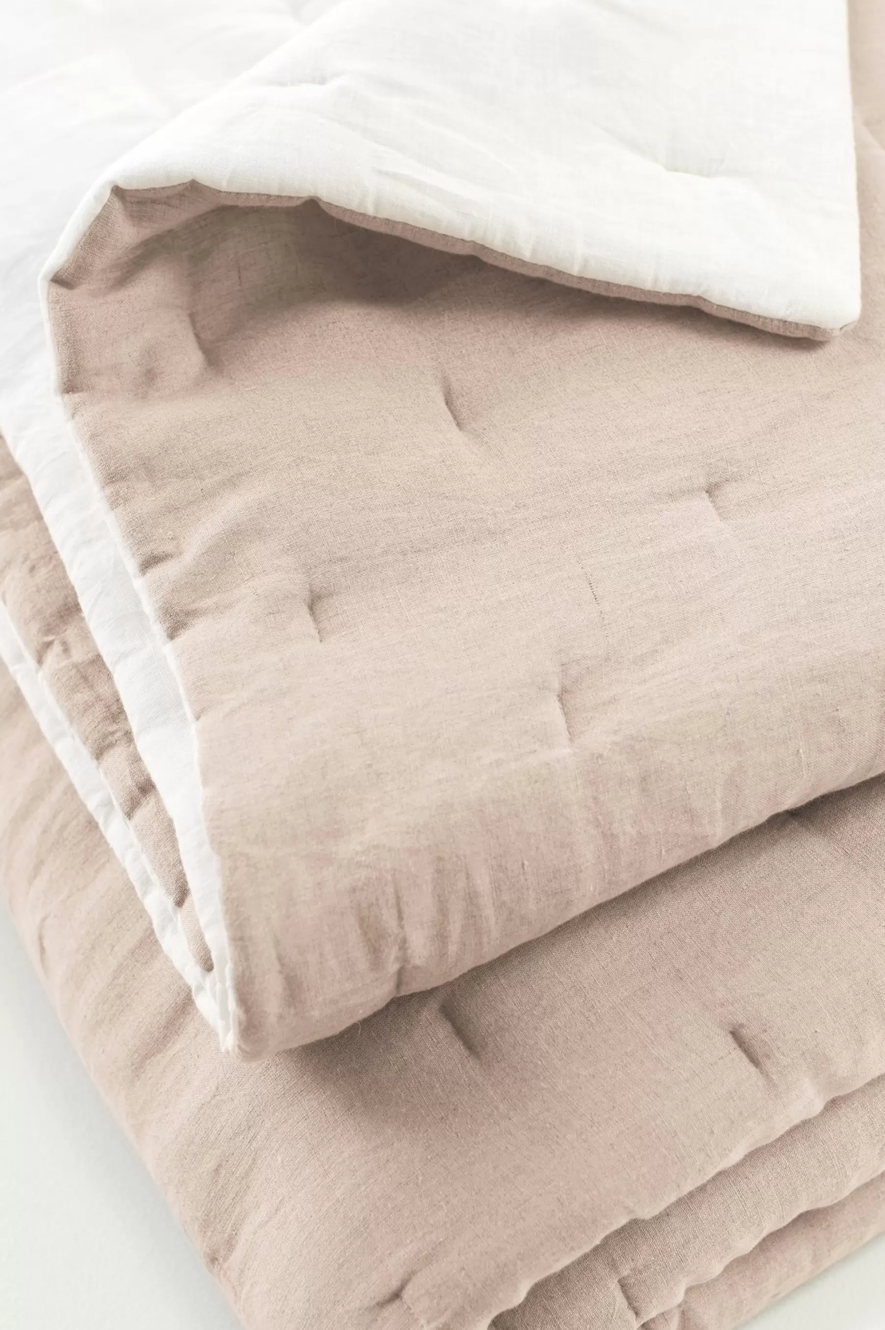 quilts, coverlets & duvet covers-Soft Surroundings Marcella Linen Reversible Quilt Natural/Ivory