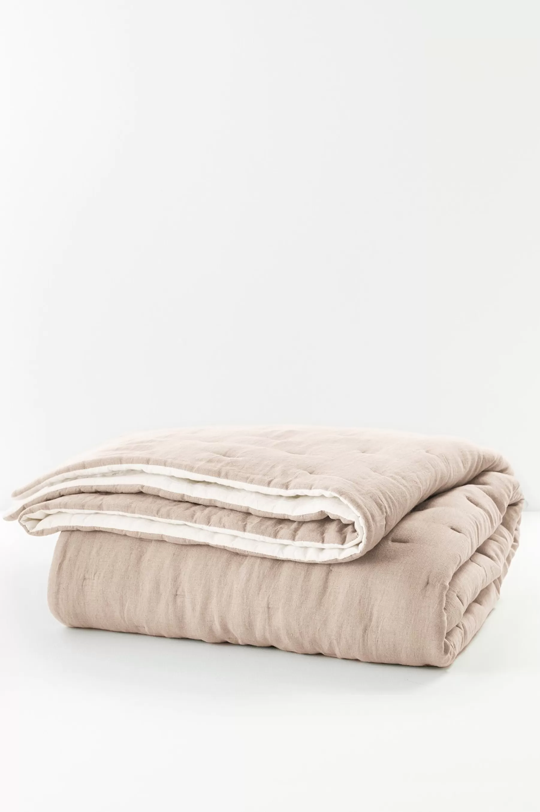 quilts, coverlets & duvet covers-Soft Surroundings Marcella Linen Reversible Quilt Natural/Ivory