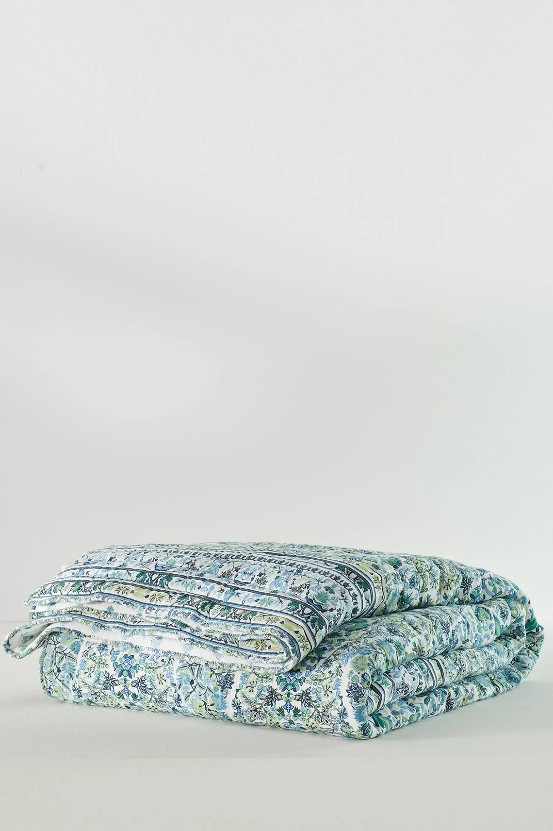 quilts, coverlets & duvet covers-Soft Surroundings Margo Iris Reversible Printed Quilt Indigo Multi