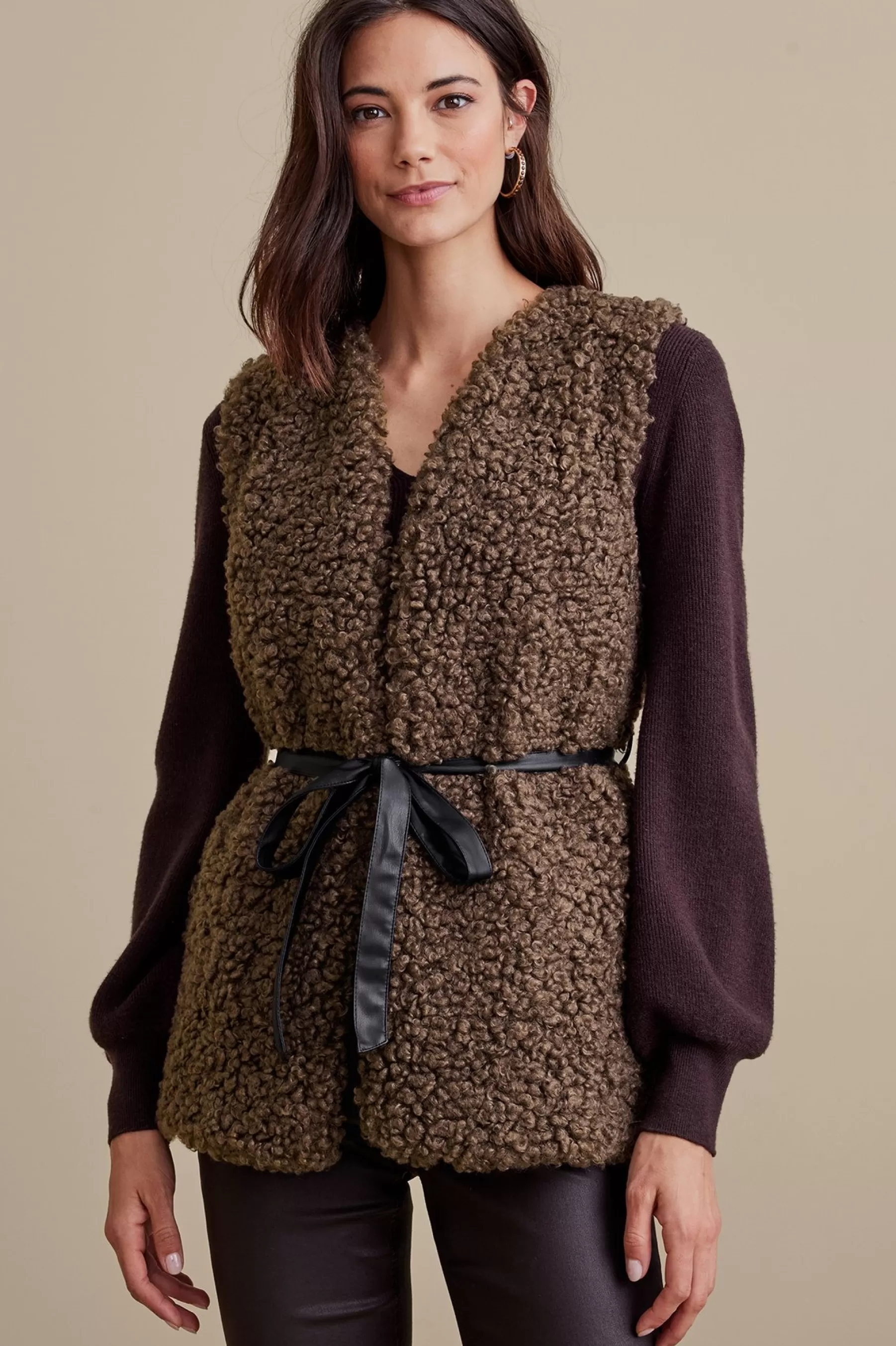 Jackets & Coats | vest-Soft Surroundings Maribo Shearling Vest Brown Shearling