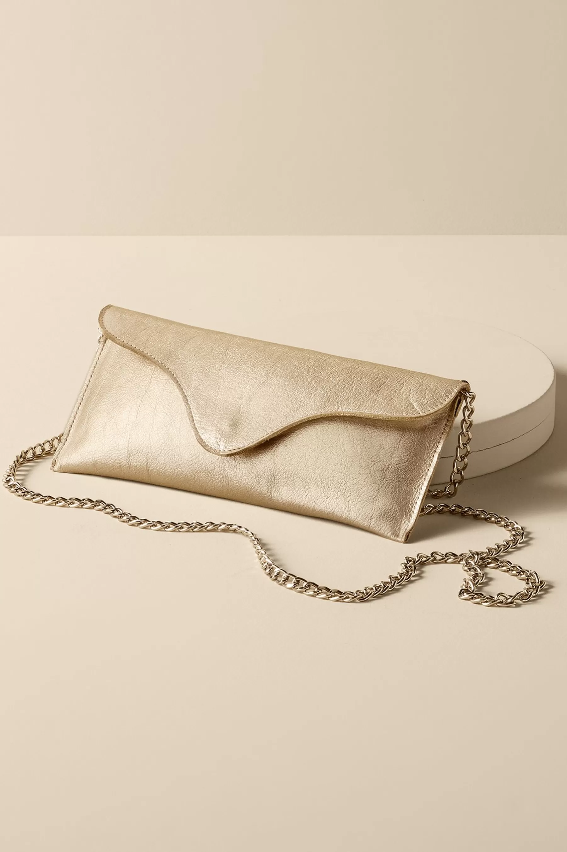 Handbags-Soft Surroundings Milena Envelope Clutch Platinum Mtllc