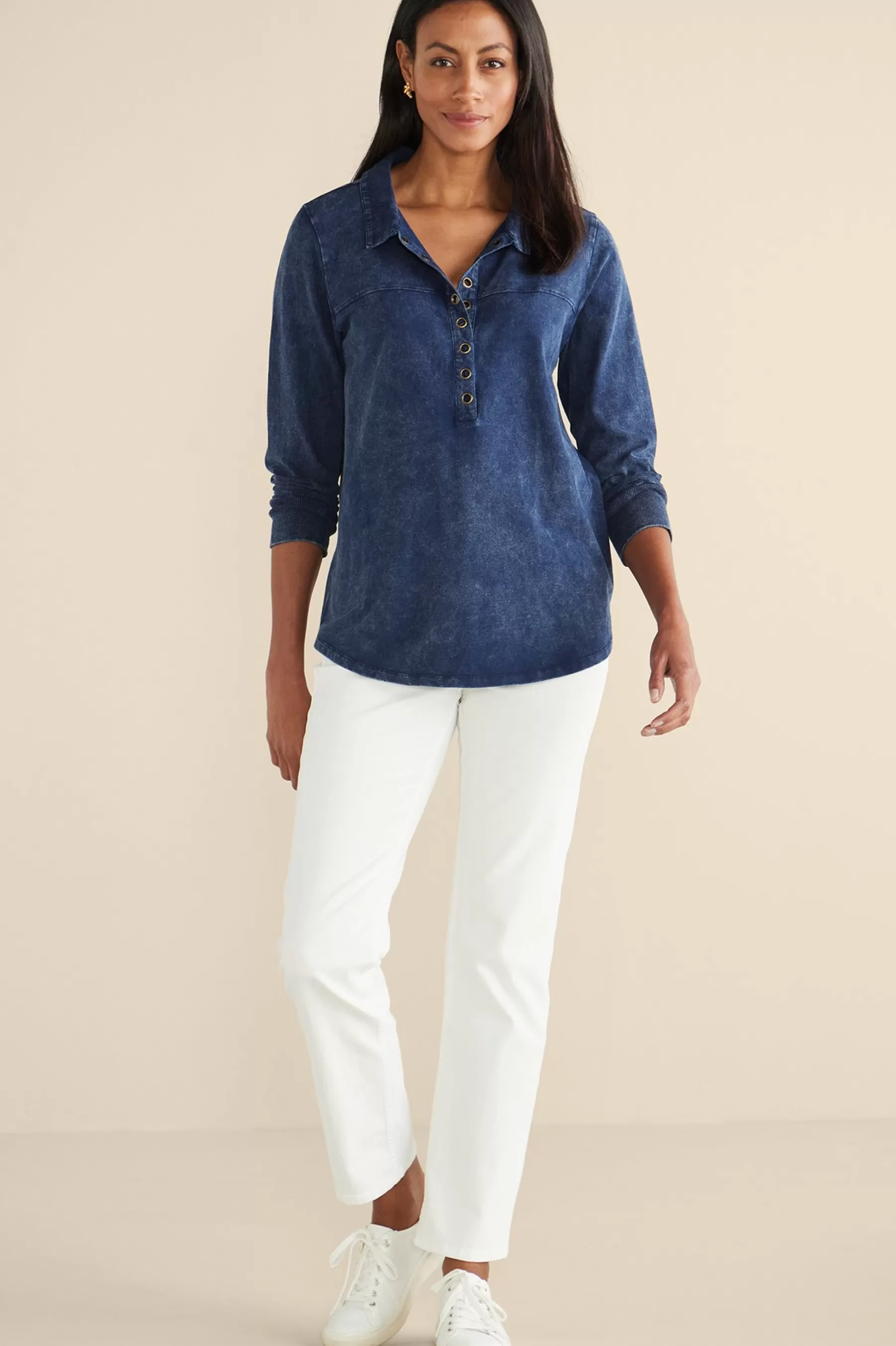 Into The Blues | Wear Now Styles-Soft Surroundings Neera Washed Tunic Denim Blue