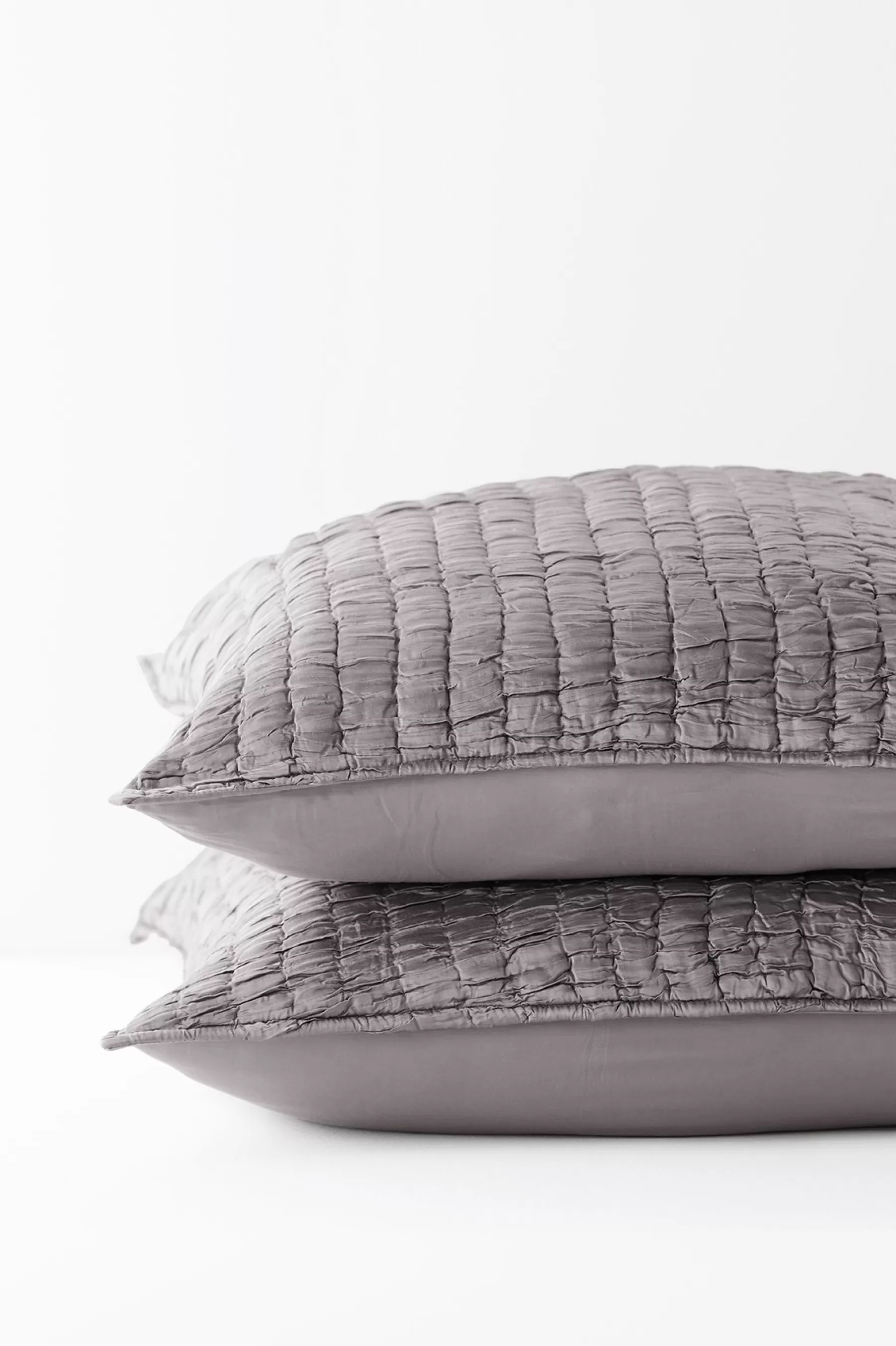 pillowcases & shams-Soft Surroundings Nicolette Crinkle Sham Grey