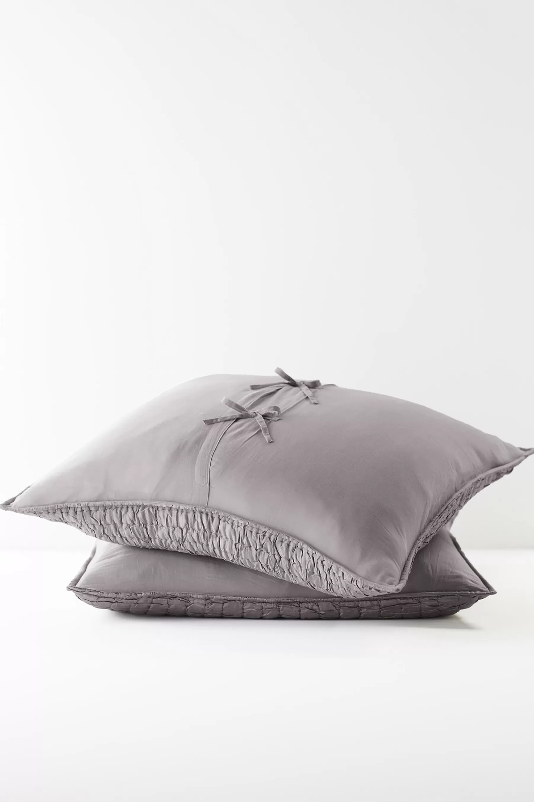 pillowcases & shams-Soft Surroundings Nicolette Crinkle Sham Grey