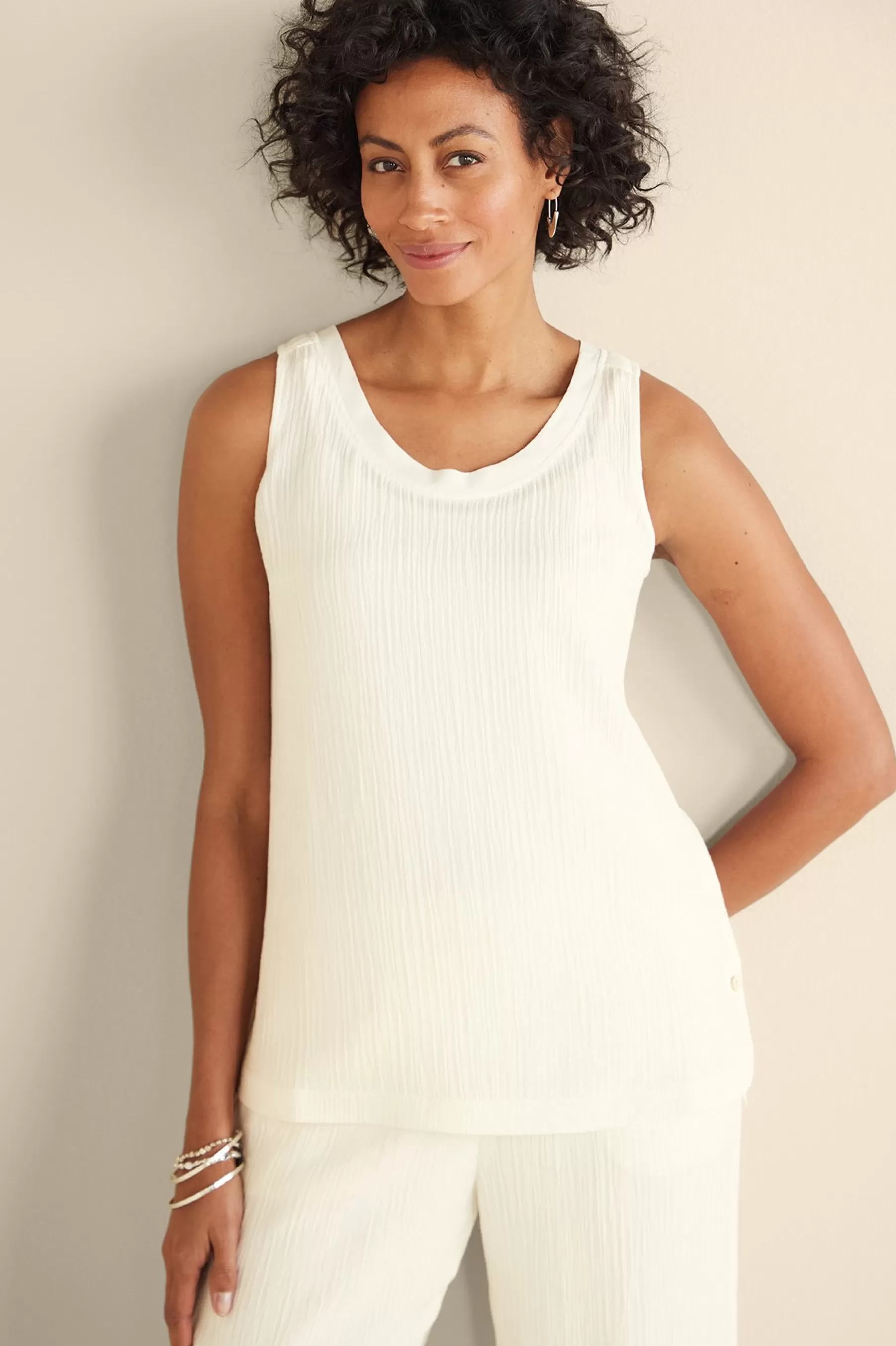 Vacation Shop | Gauze Shop-Soft Surroundings Oceo Gauze Tank Navy