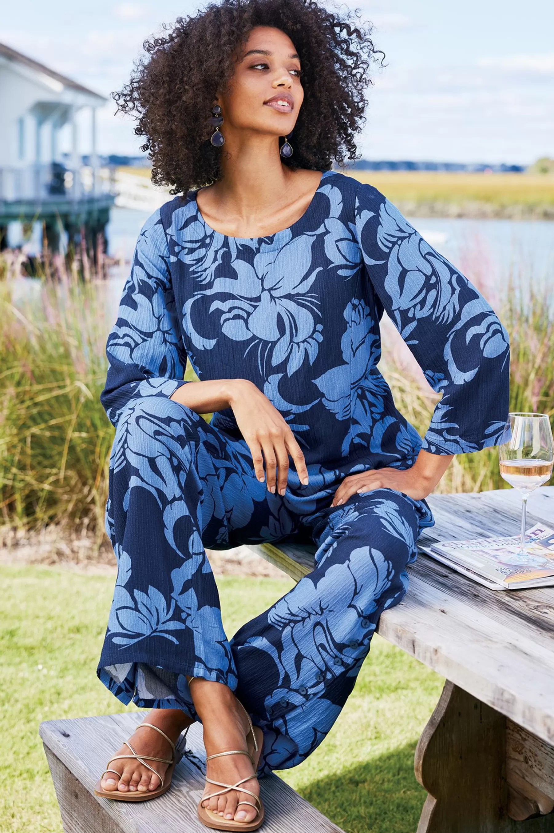 Feminine Flourish | Into The Blues-Soft Surroundings Oceo Gauze Tunic Black