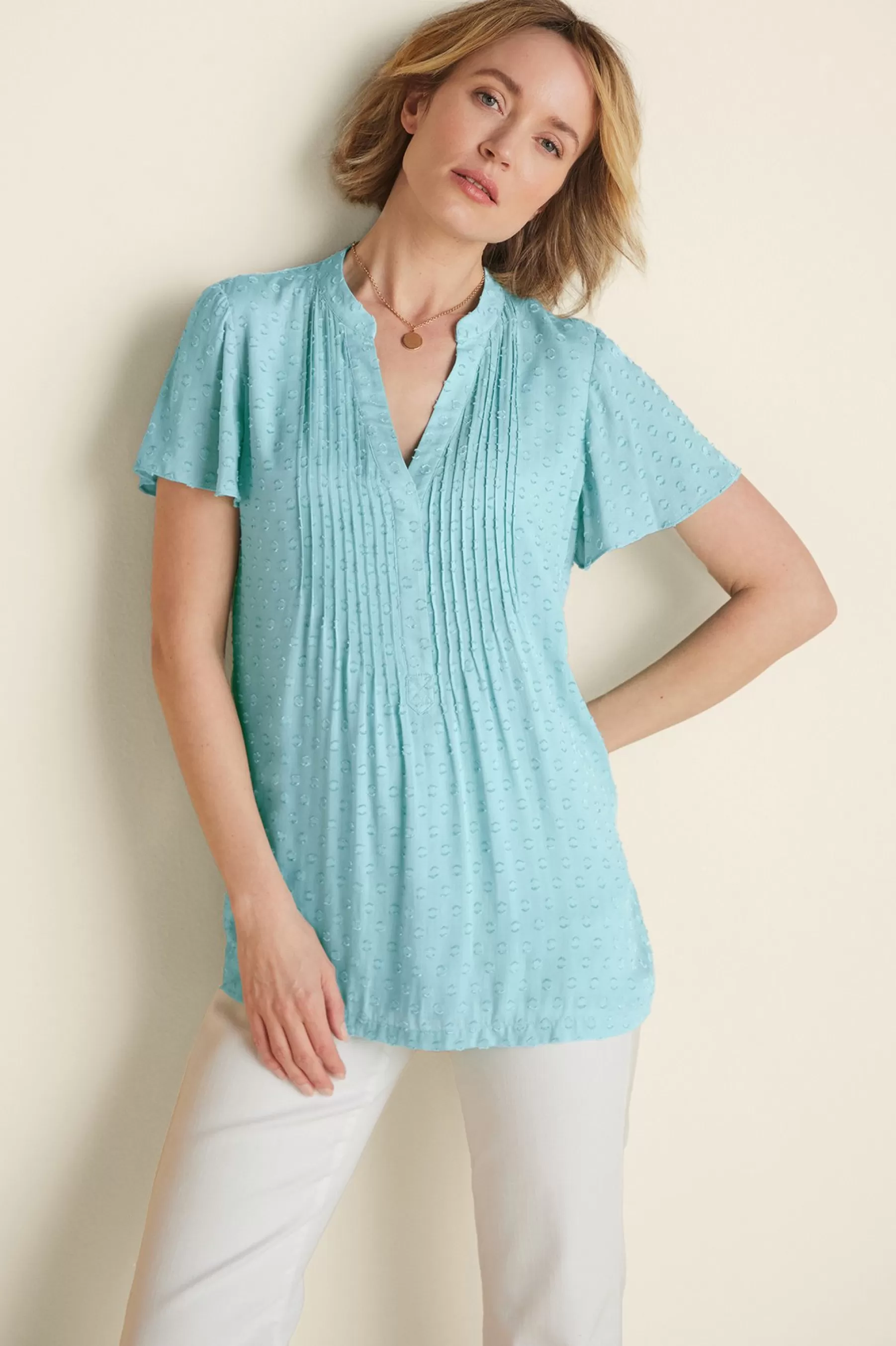 short sleeve | pullovers-Soft Surroundings Offshore Top Aquatic Blue