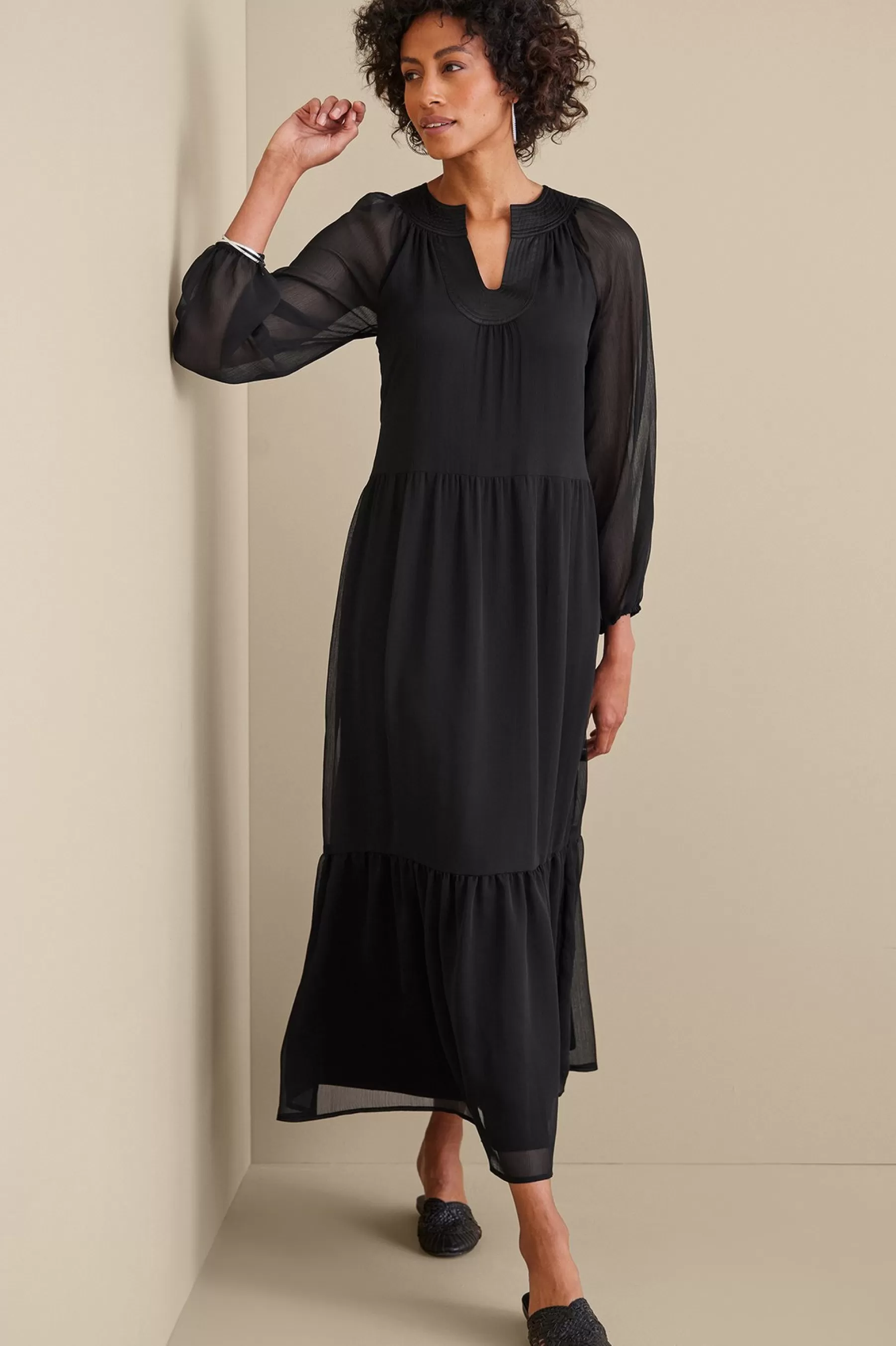 forever favorites | occasion dresses-Soft Surroundings Olga Dress Black