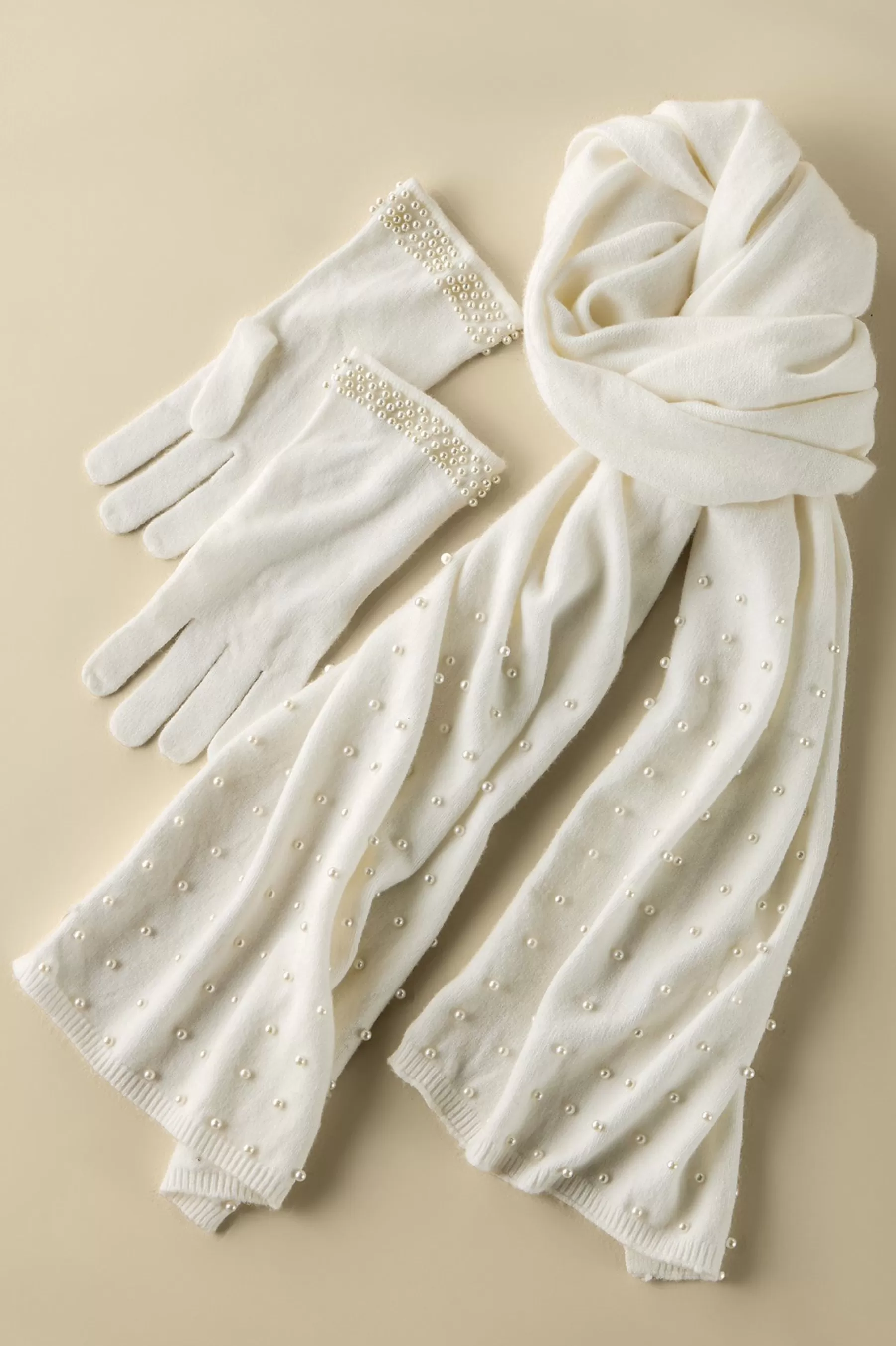 Scarves & Wraps-Soft Surroundings Perla Scarf & Glove Set White