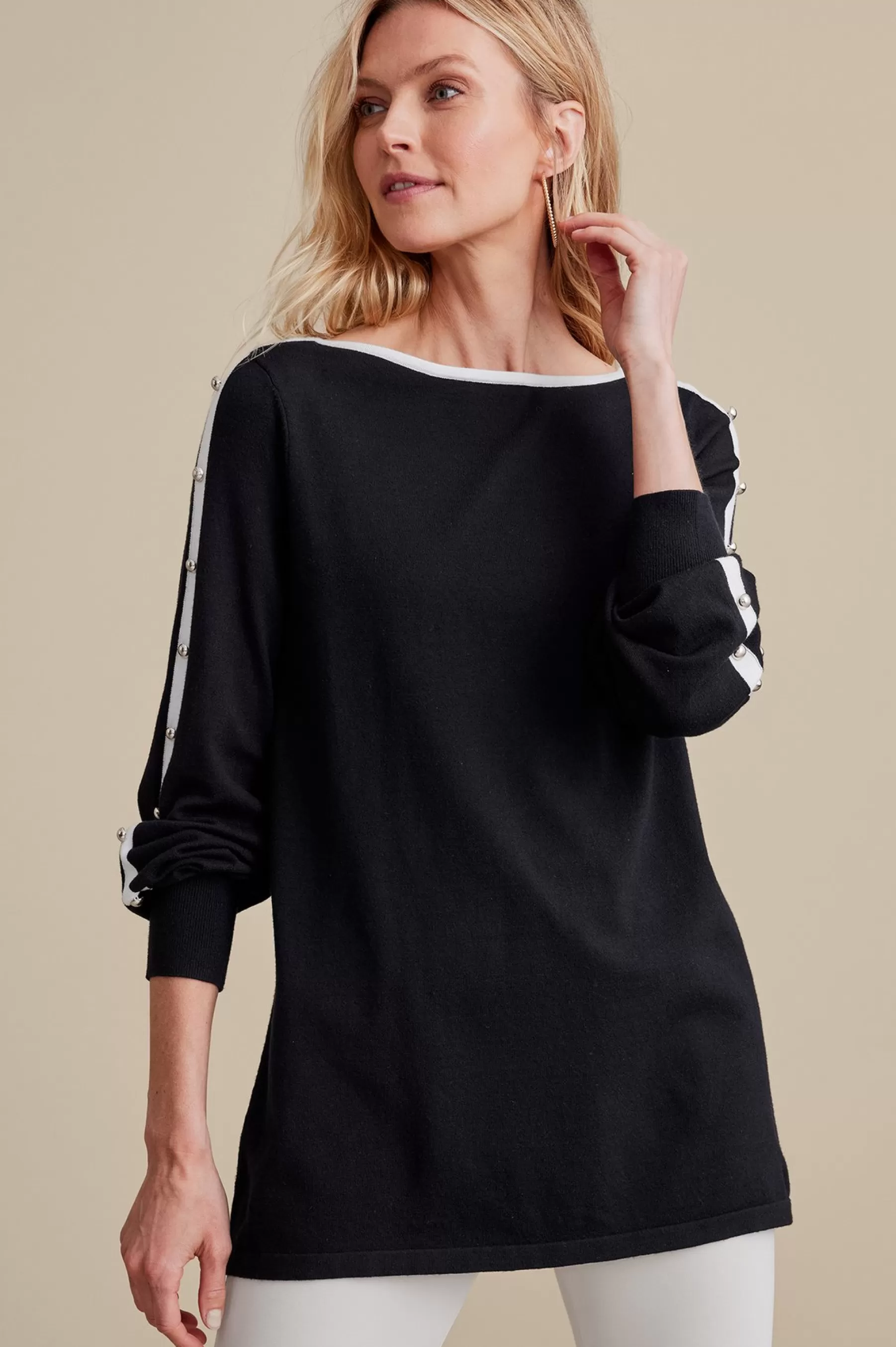 Sweaters & Cardigans | long sleeve-Soft Surroundings Petites Ashley Sweater Black