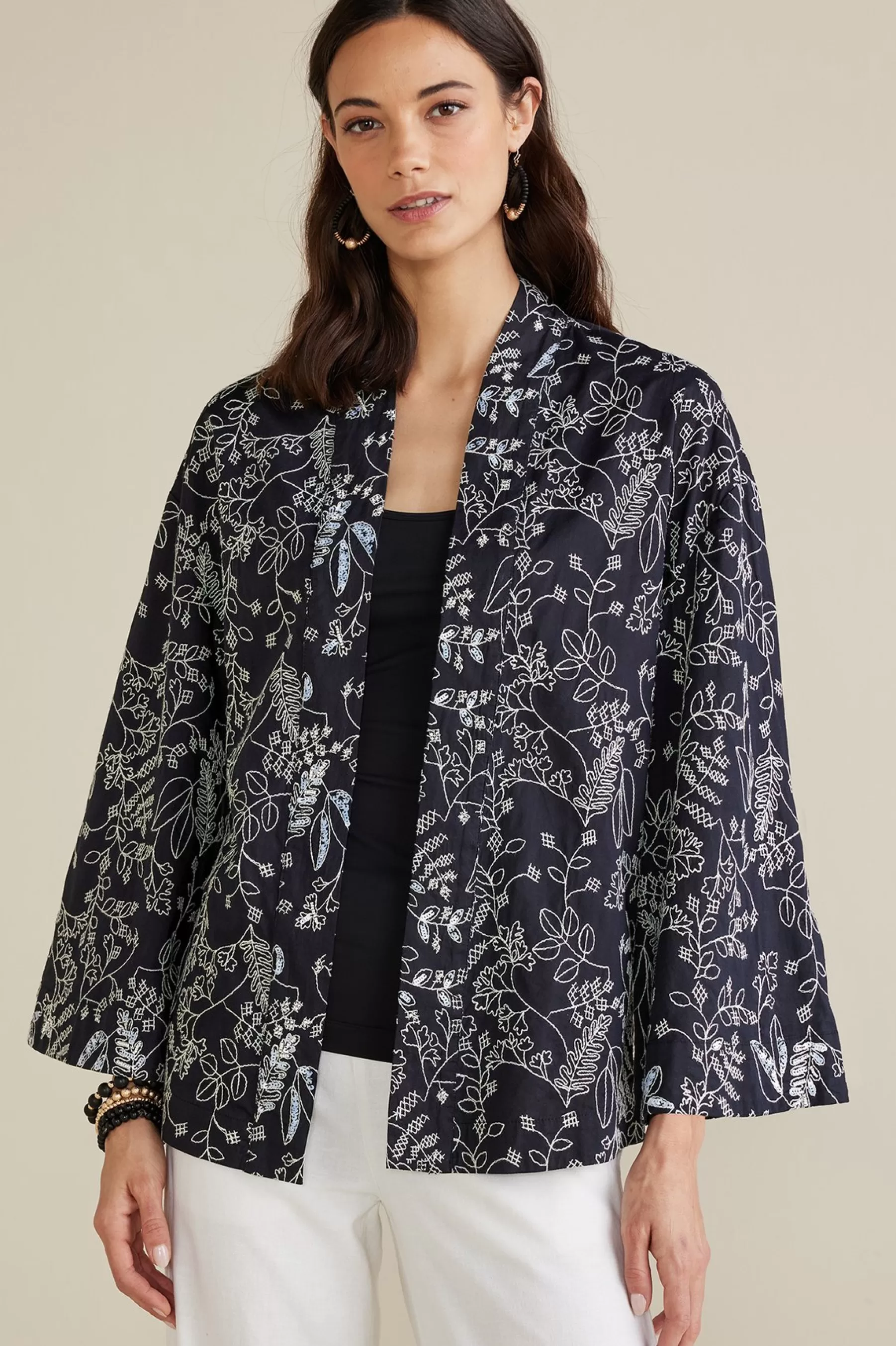 Global Artistry | Jackets & Coats-Soft Surroundings Petites Beatrix Topper Black