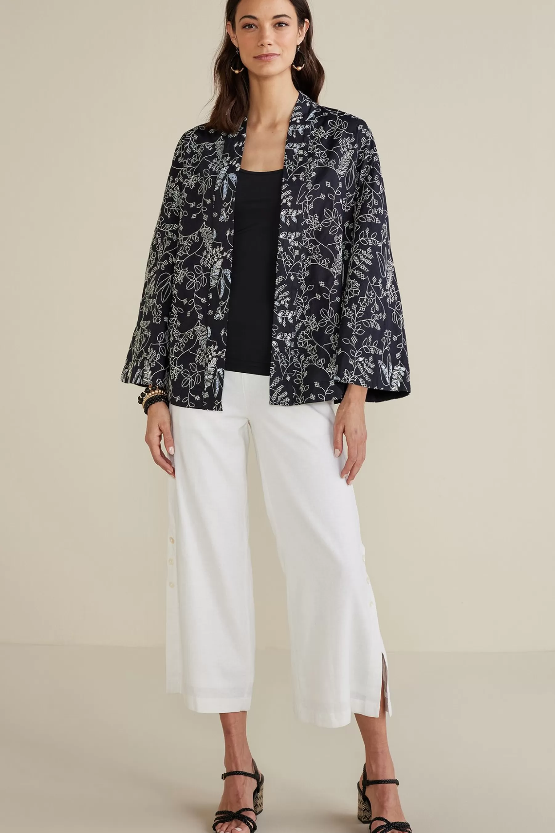 Global Artistry | Jackets & Coats-Soft Surroundings Petites Beatrix Topper Black