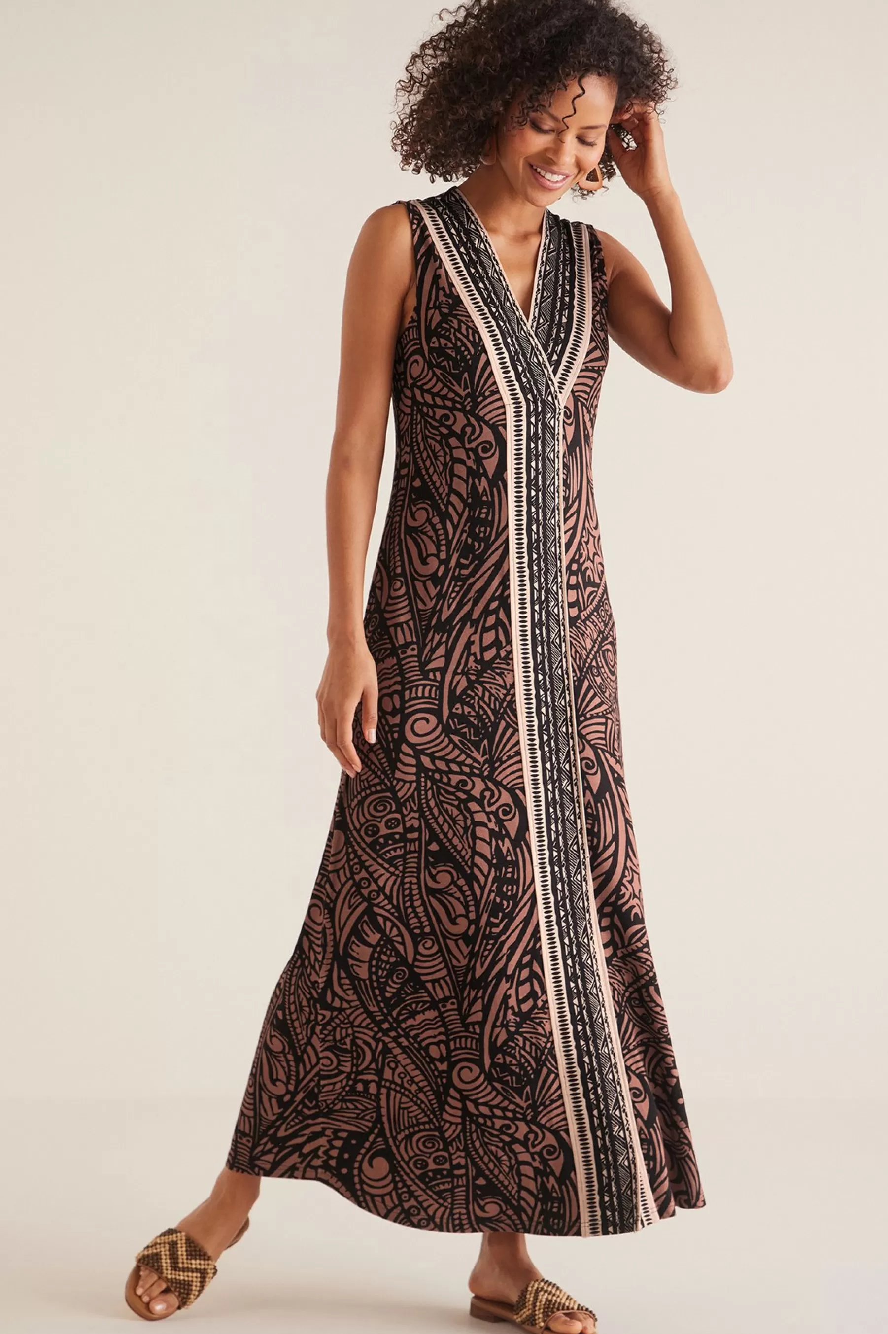 patterned | maxi-Soft Surroundings Petites Ikaria Dress Sable