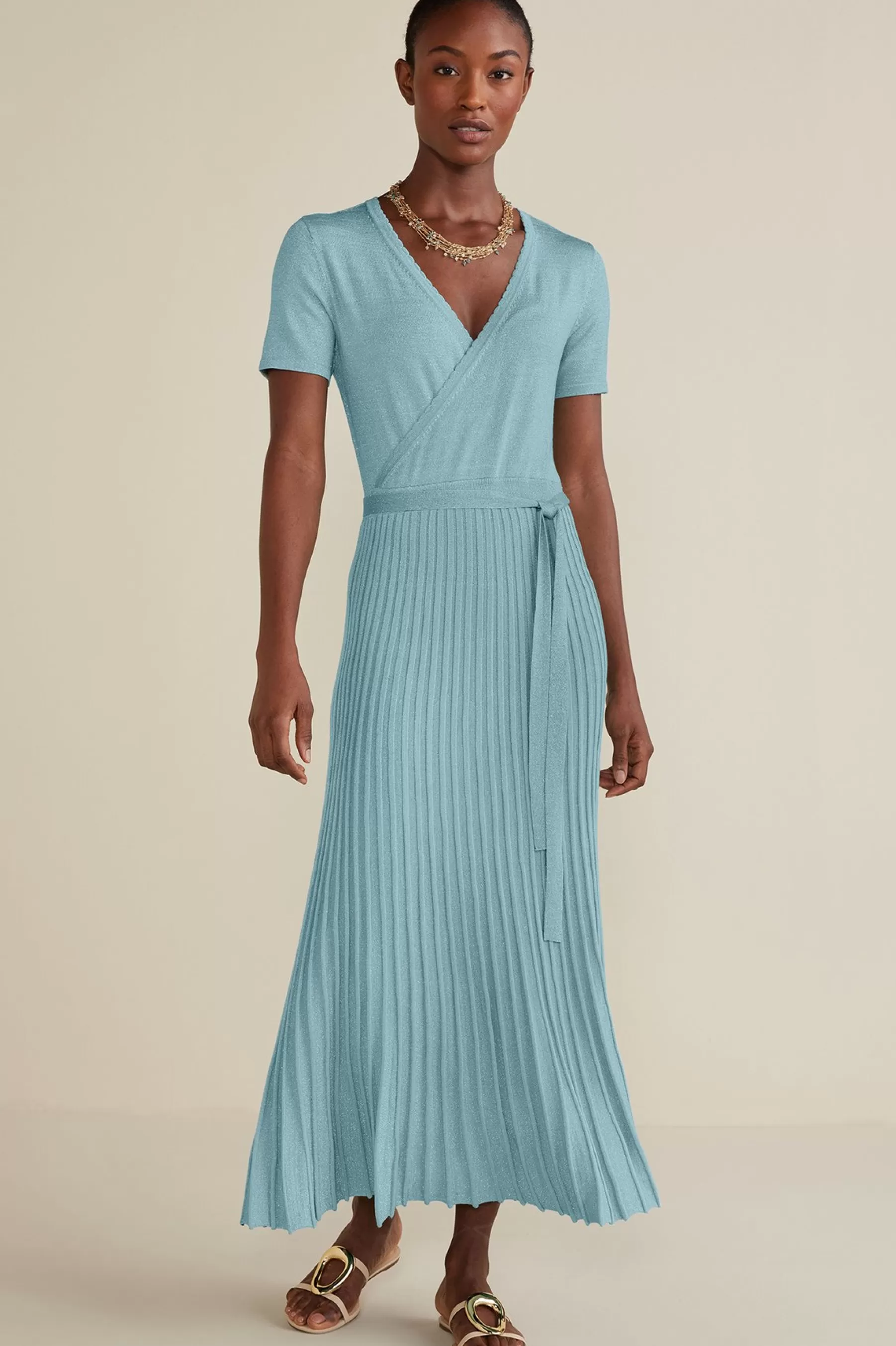 Into The Blues | Dresses-Soft Surroundings Petites Janelle Maxi Dress Aquatic Blue