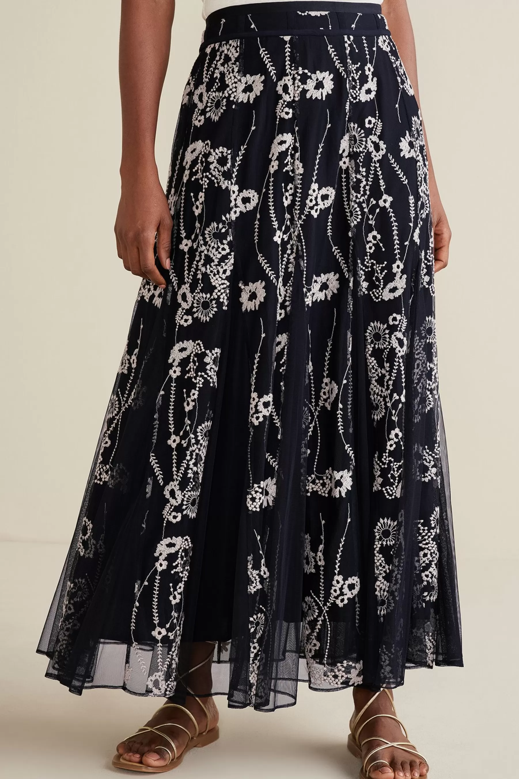 Global Artistry | Skirts-Soft Surroundings Petites Leatrice Embroidered Maxi Skirt Black